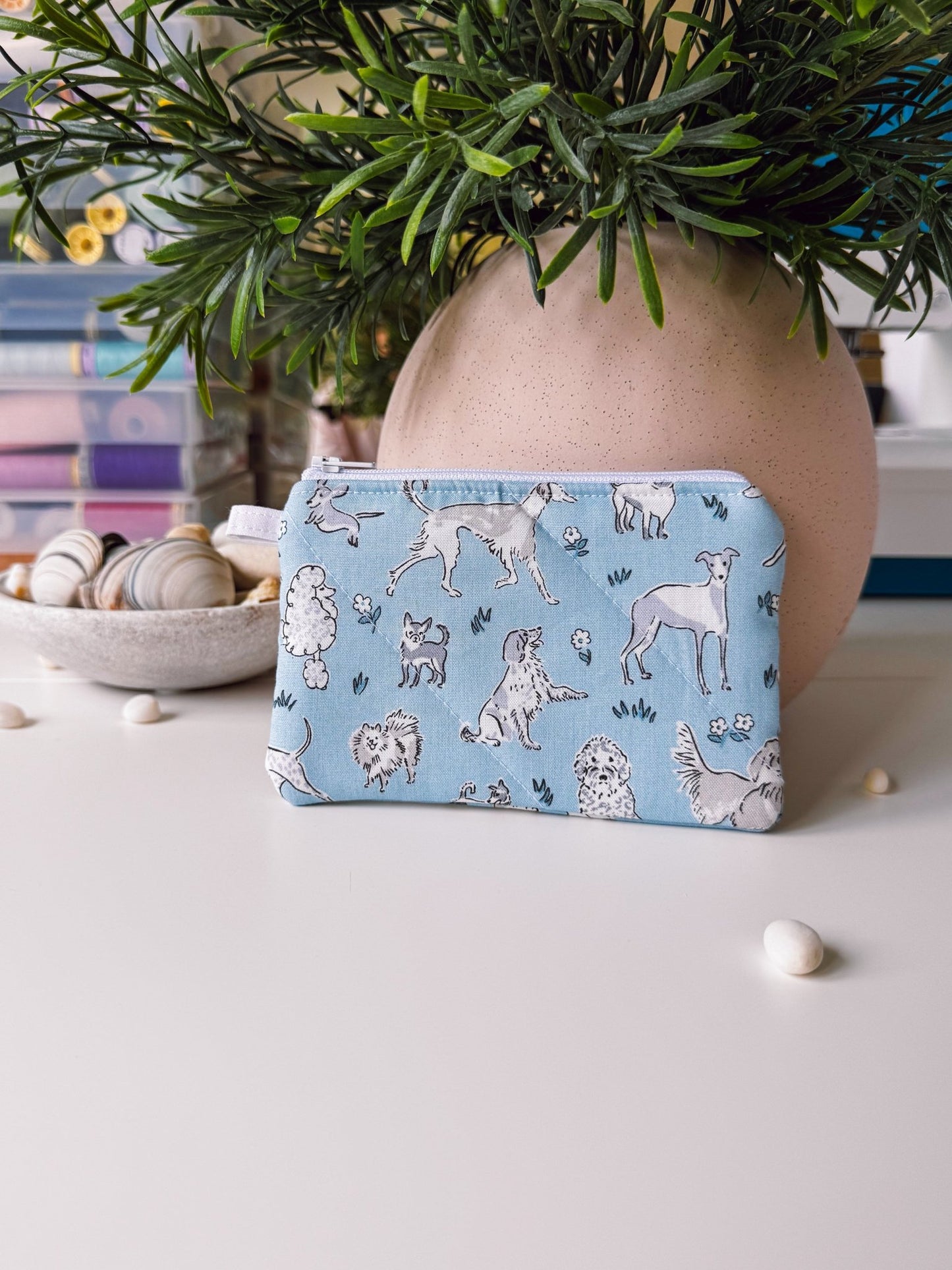 Blue Dogs (Liberty) Keychain Wallet - Ana Woods