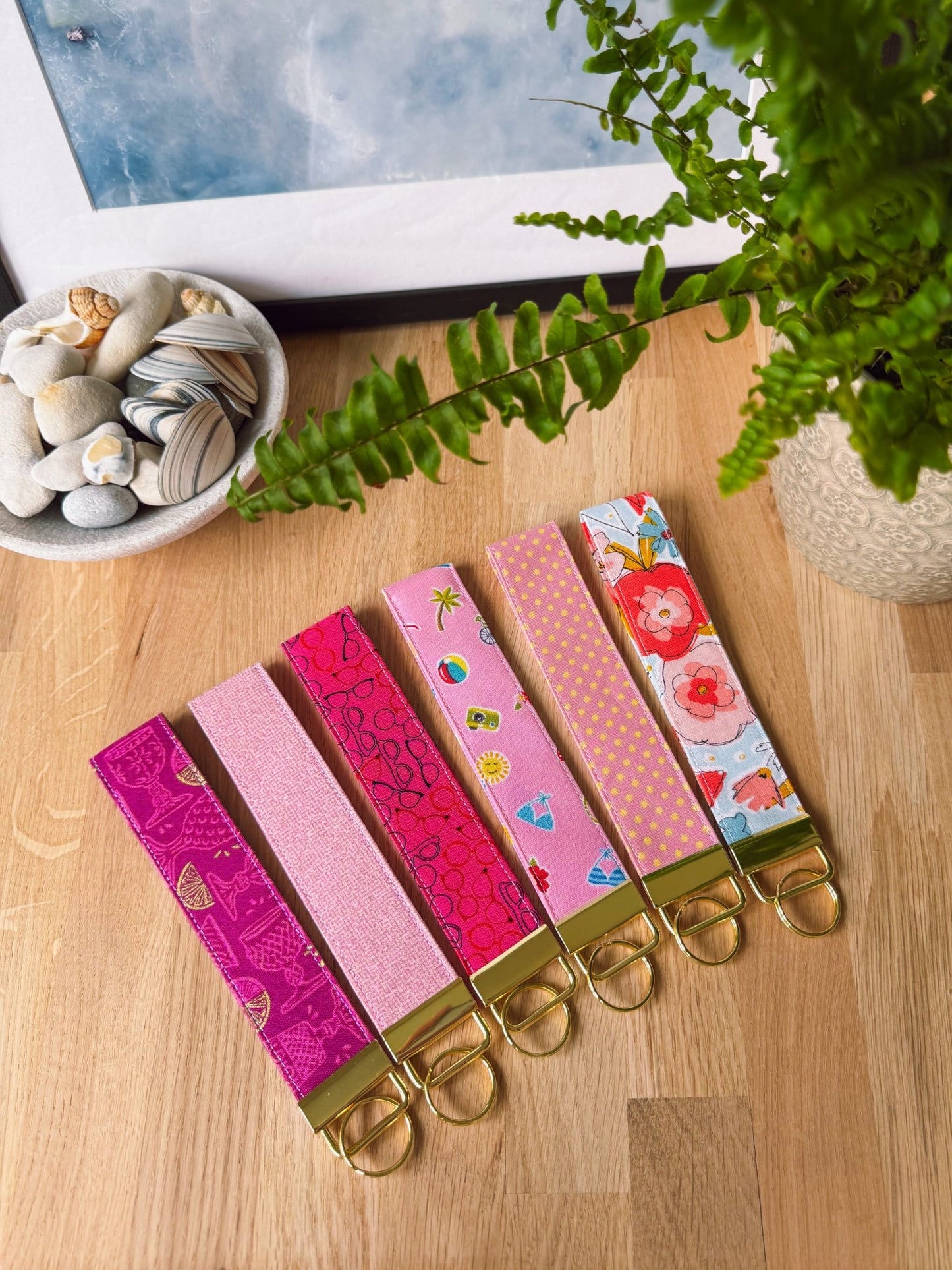 Bright Pink Glasses Keychain Wristlet - Ana Woods