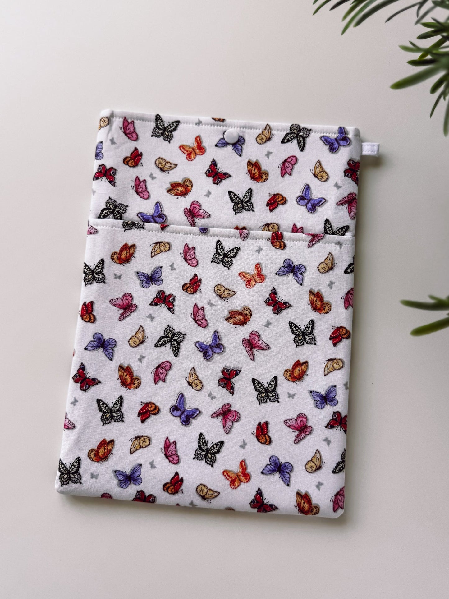 Butterflies on White Book & Gadget Sleeve - Ana Woods