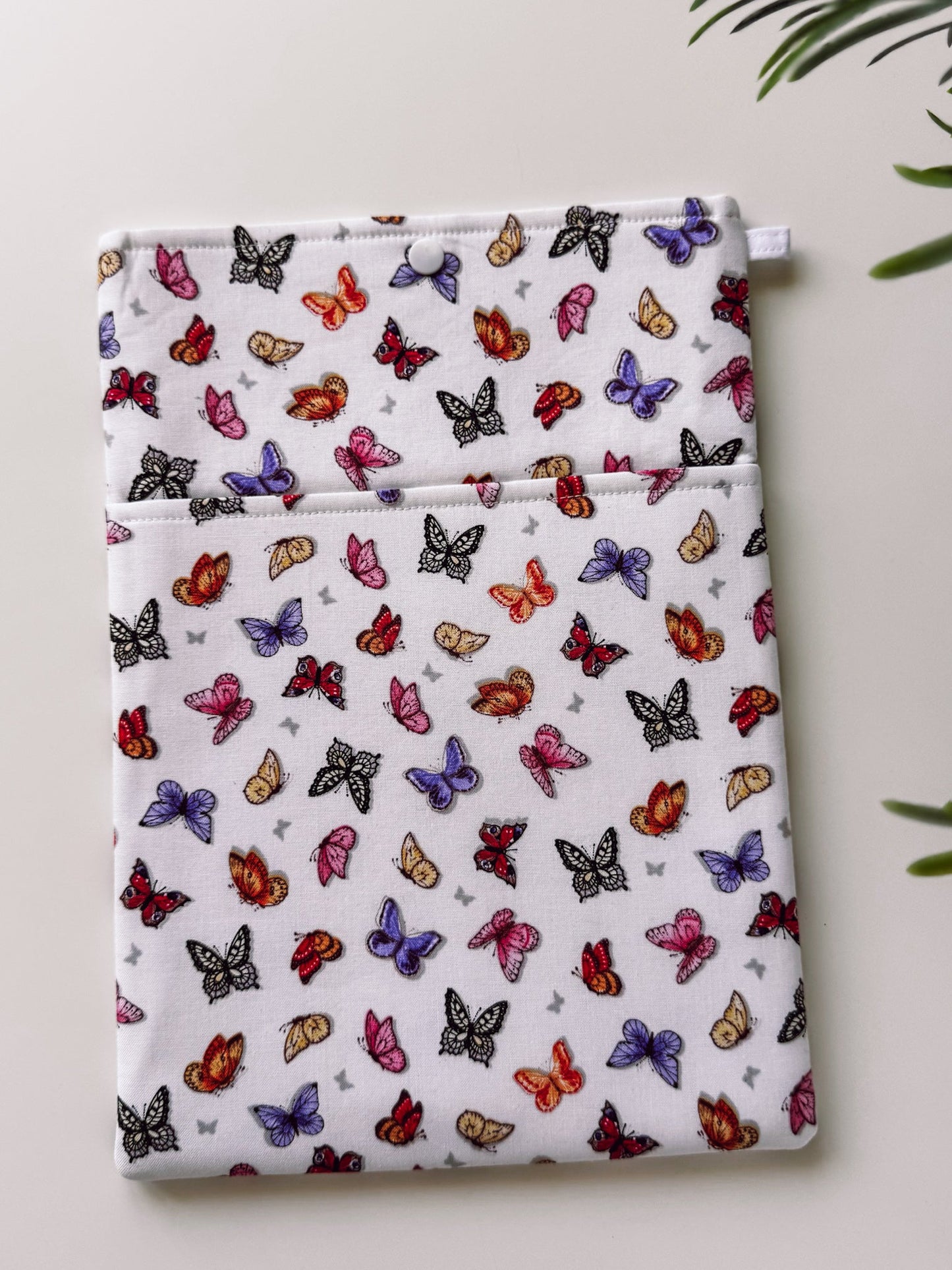 Butterflies on White Book & Gadget Sleeve - Ana Woods
