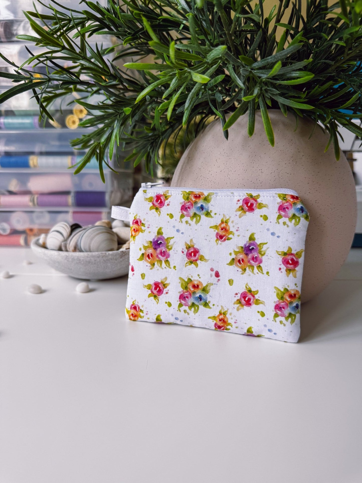 Colourful Flower Bouquets Keychain Wallet - Ana Woods