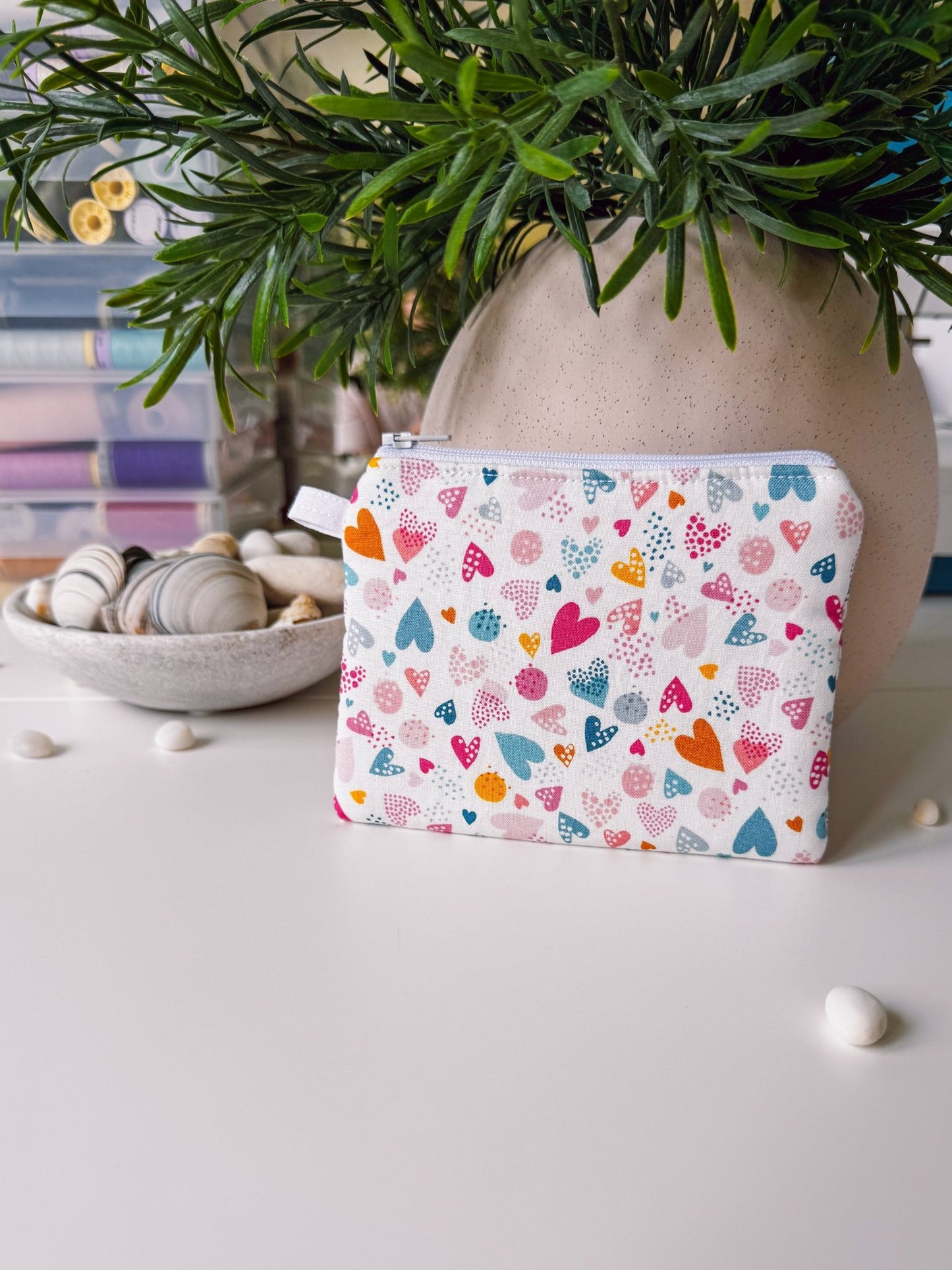 Colourful Hearts Keychain Wallet - Ana Woods