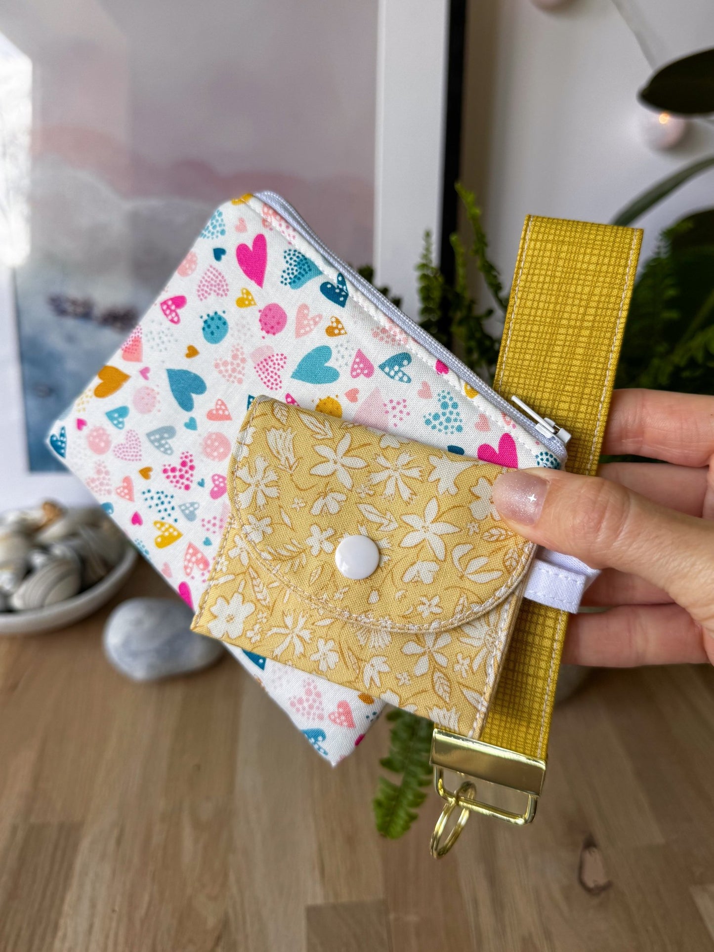Colourful Hearts Keychain Wallet - Ana Woods