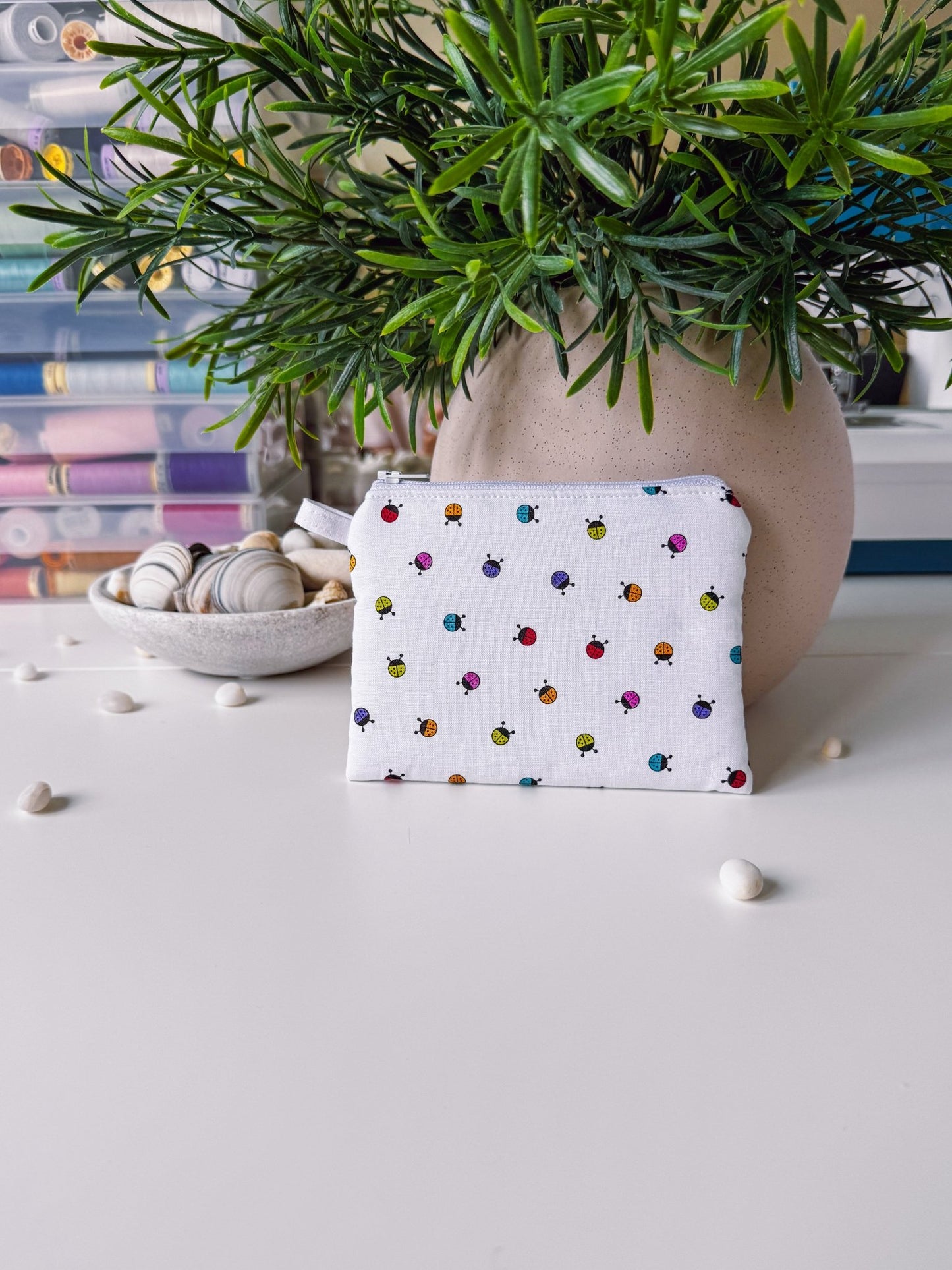 Colourful Ladybugs Keychain Wallet - Ana Woods