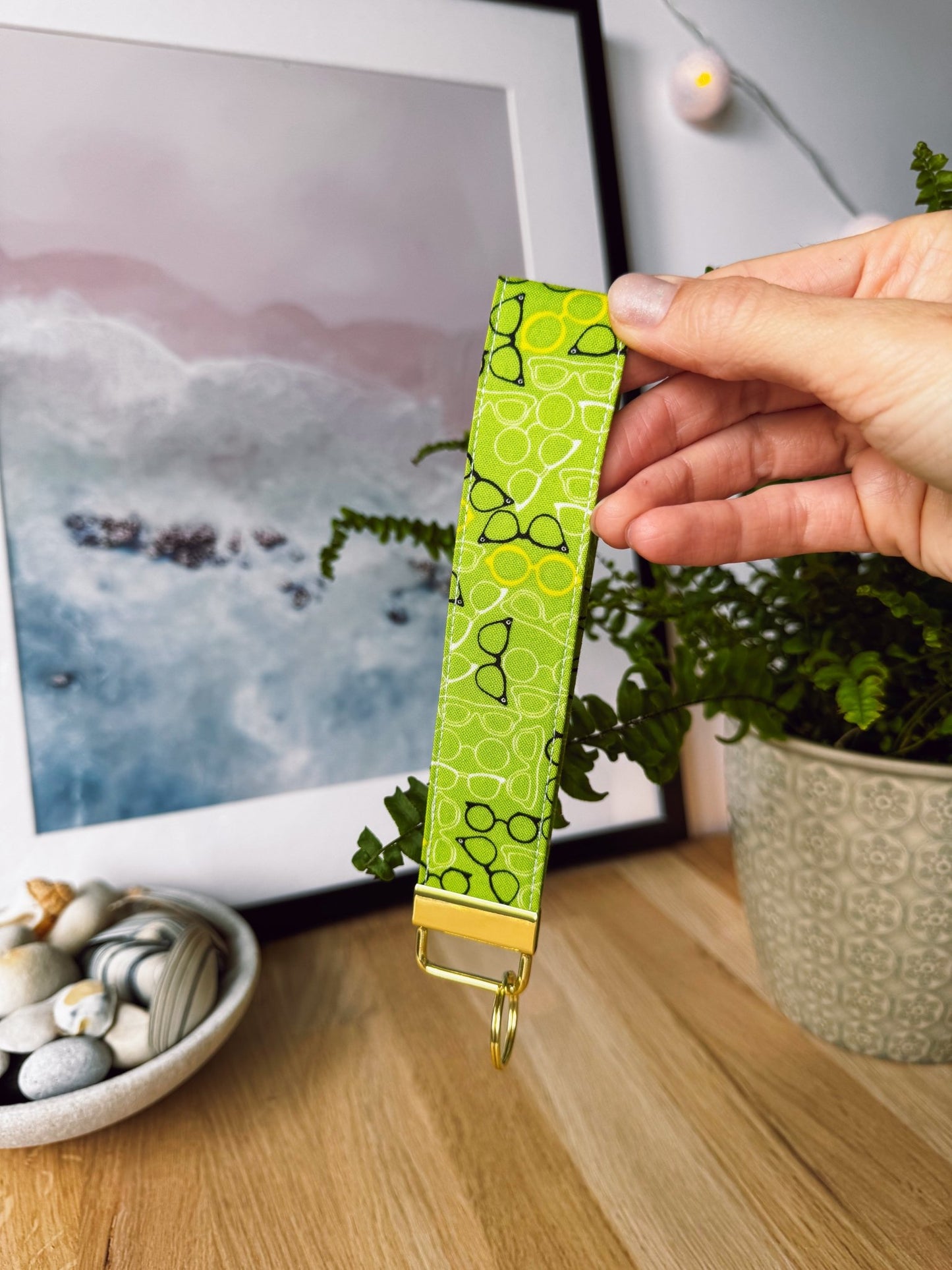 Green Glasses Keychain Wristlets - Ana Woods