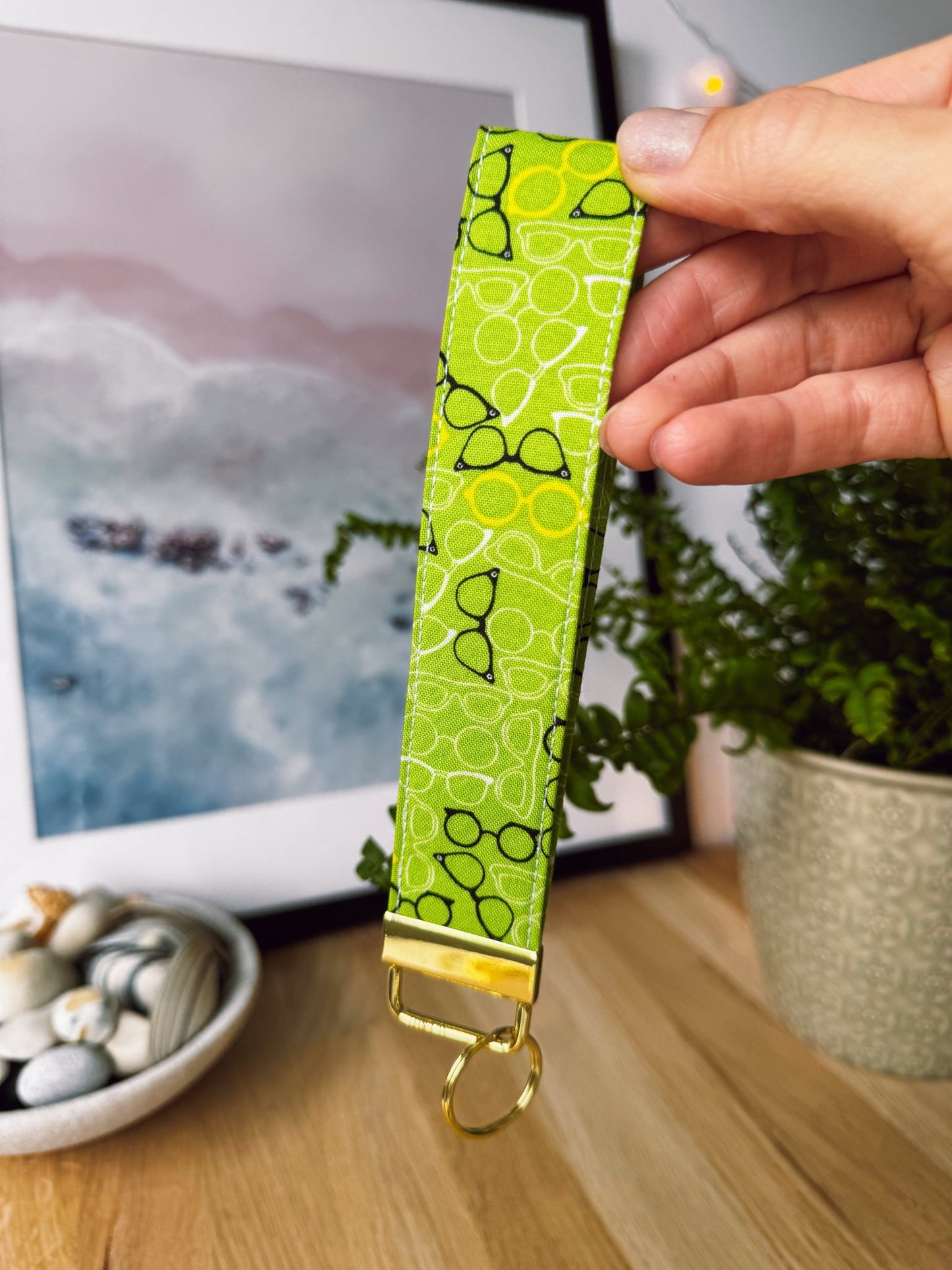 Green Glasses Keychain Wristlets - Ana Woods