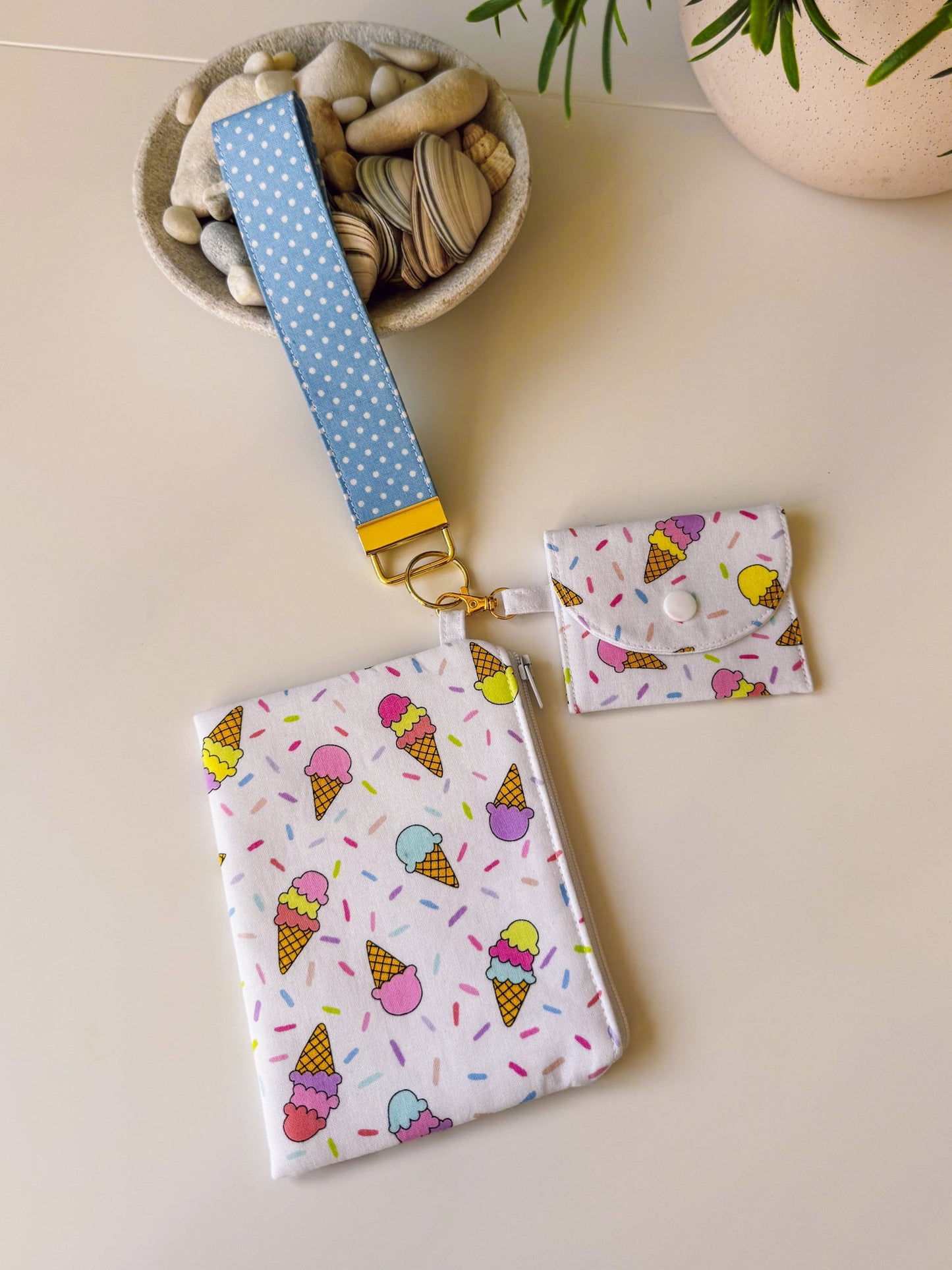 Ice Cream Confetti Keychain Wallet - Ana Woods