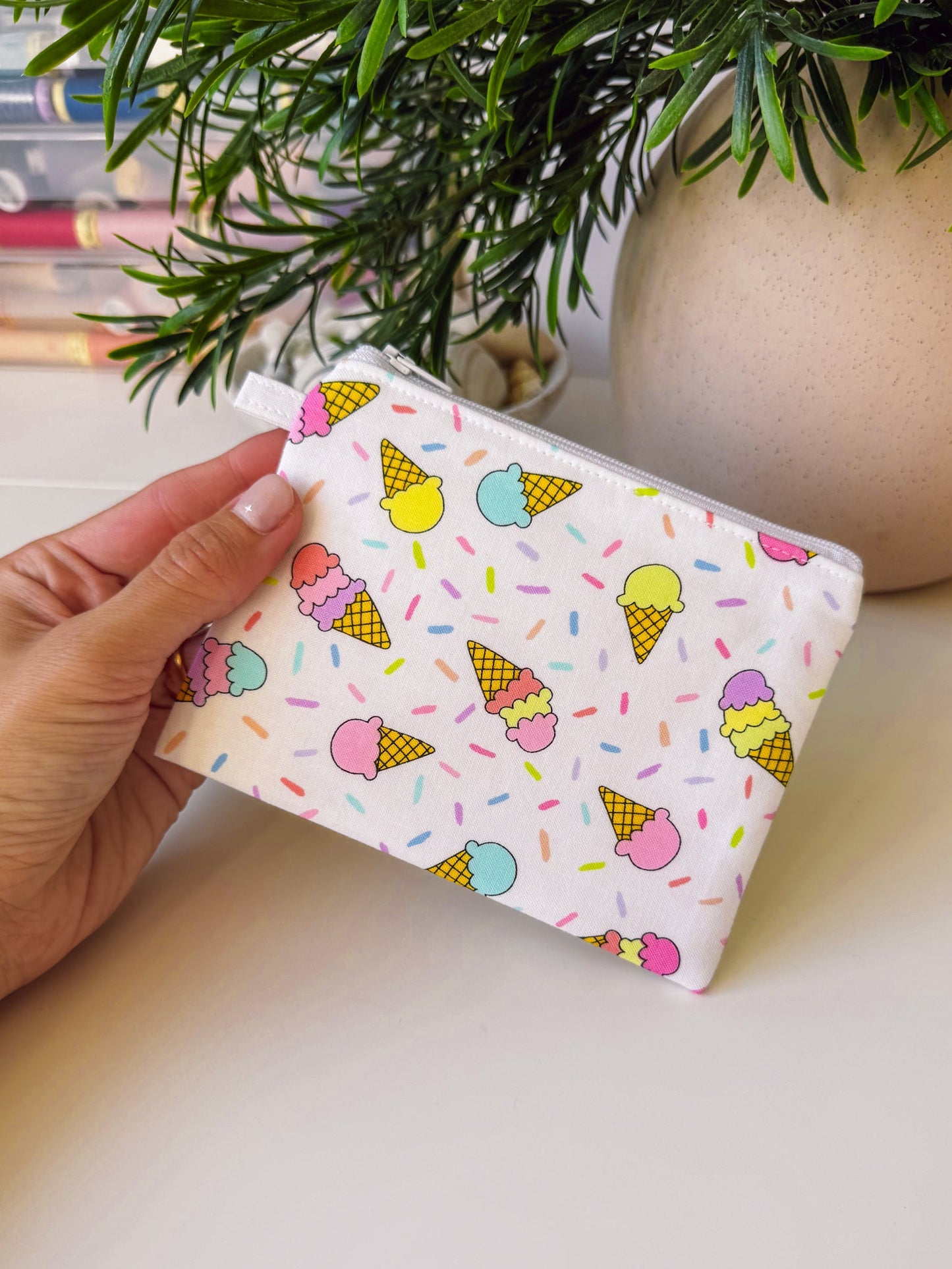 Ice Cream Confetti Keychain Wallet - Ana Woods