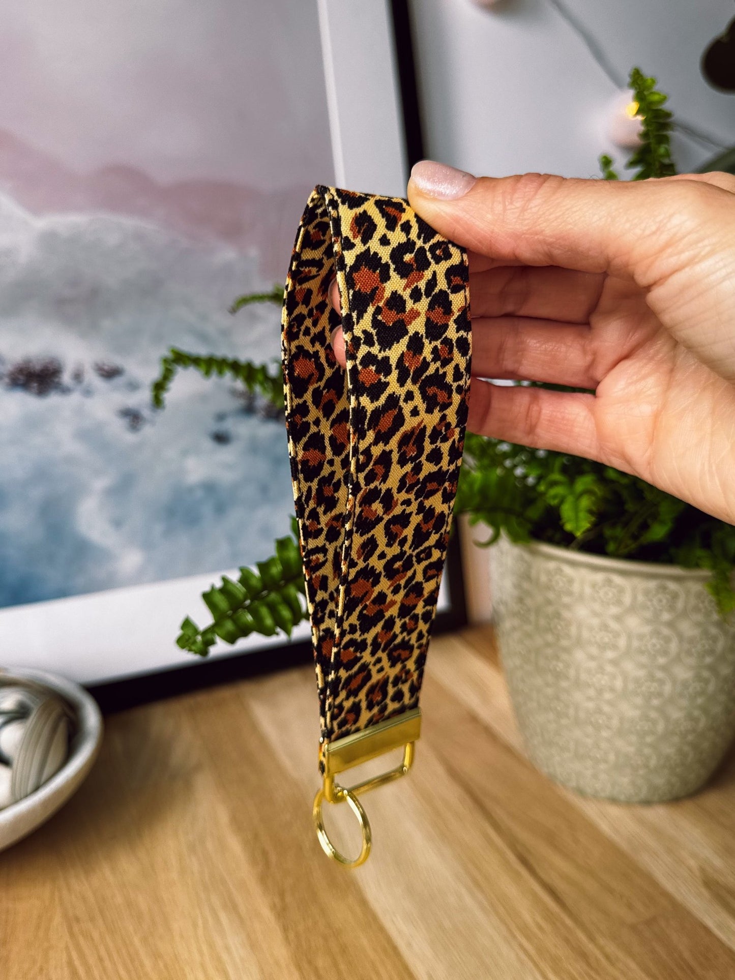Leopard Print Keychain Wristlet - Ana Woods
