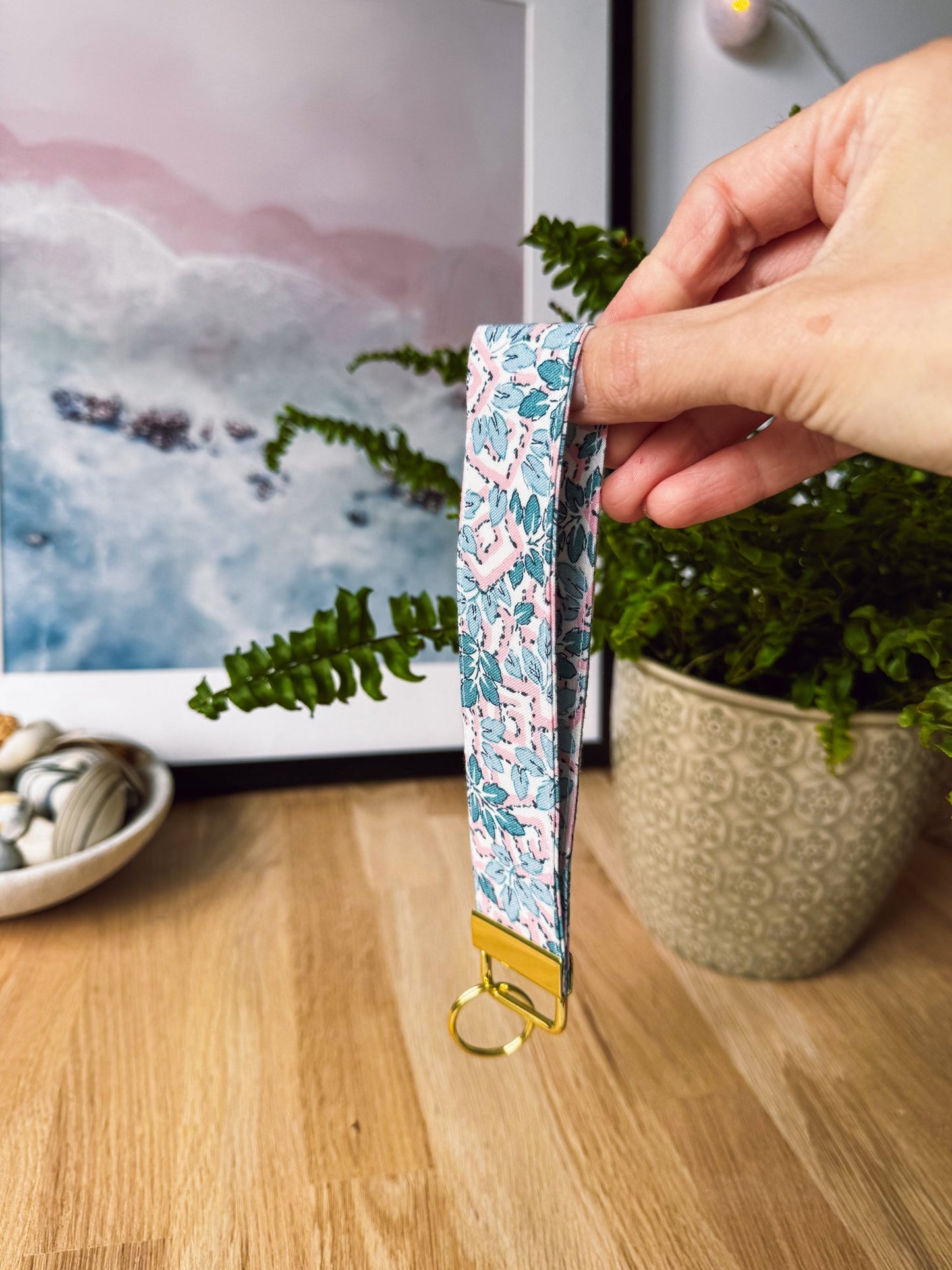 Liberty pink&blue Keychain Wristlet - Ana Woods