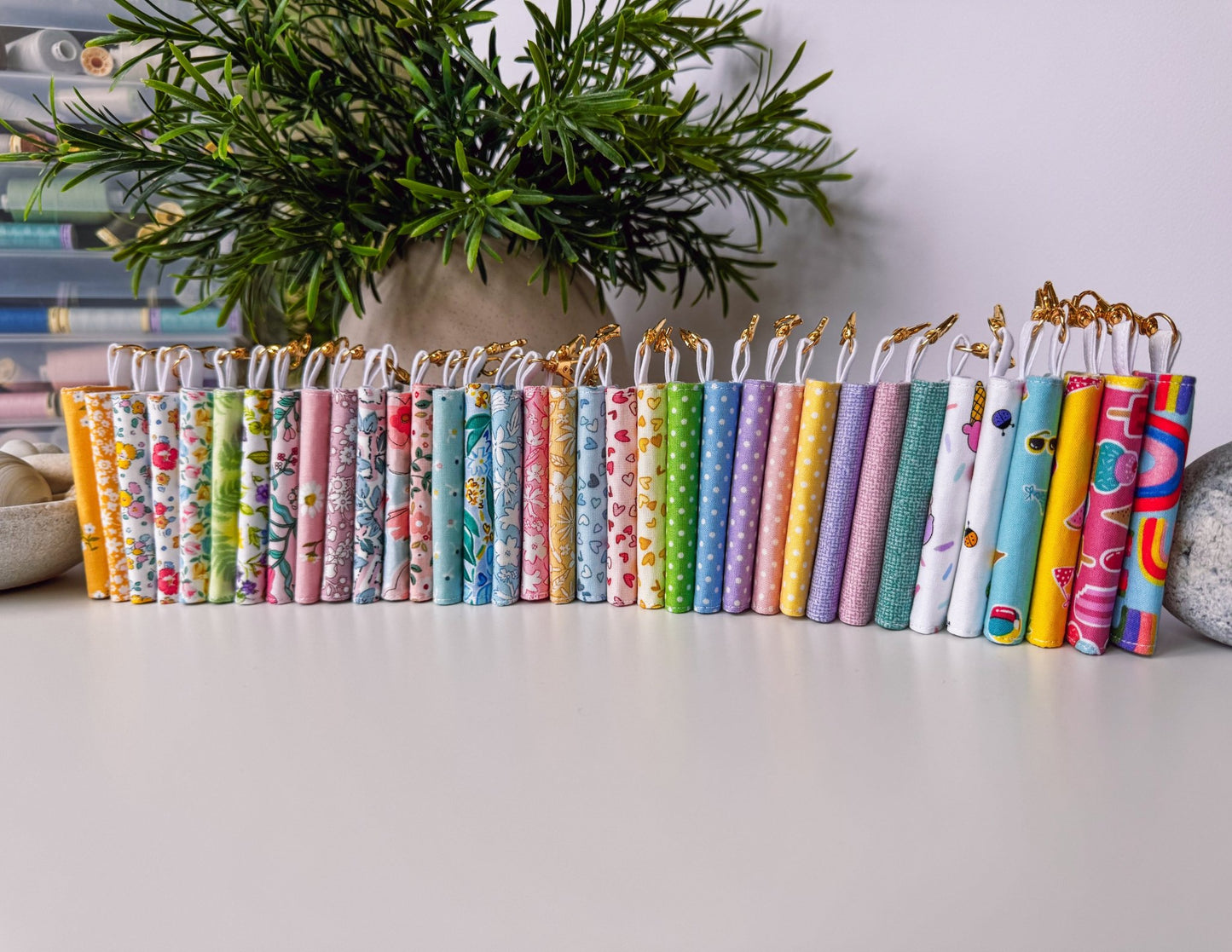Mini Clip Case Apple Green Dots - Ana Woods