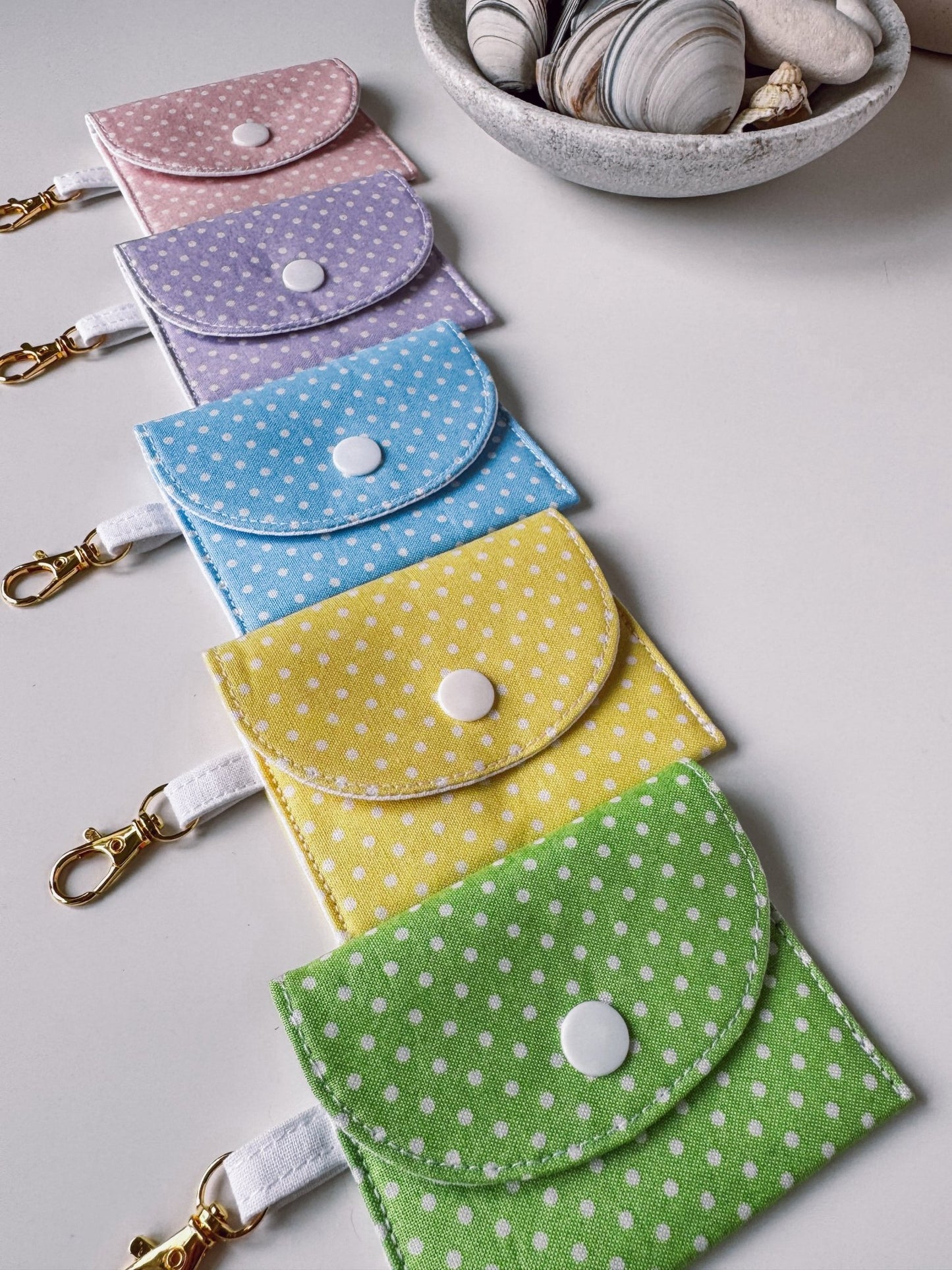 Mini Clip Case Sky Blue Dots - Ana Woods