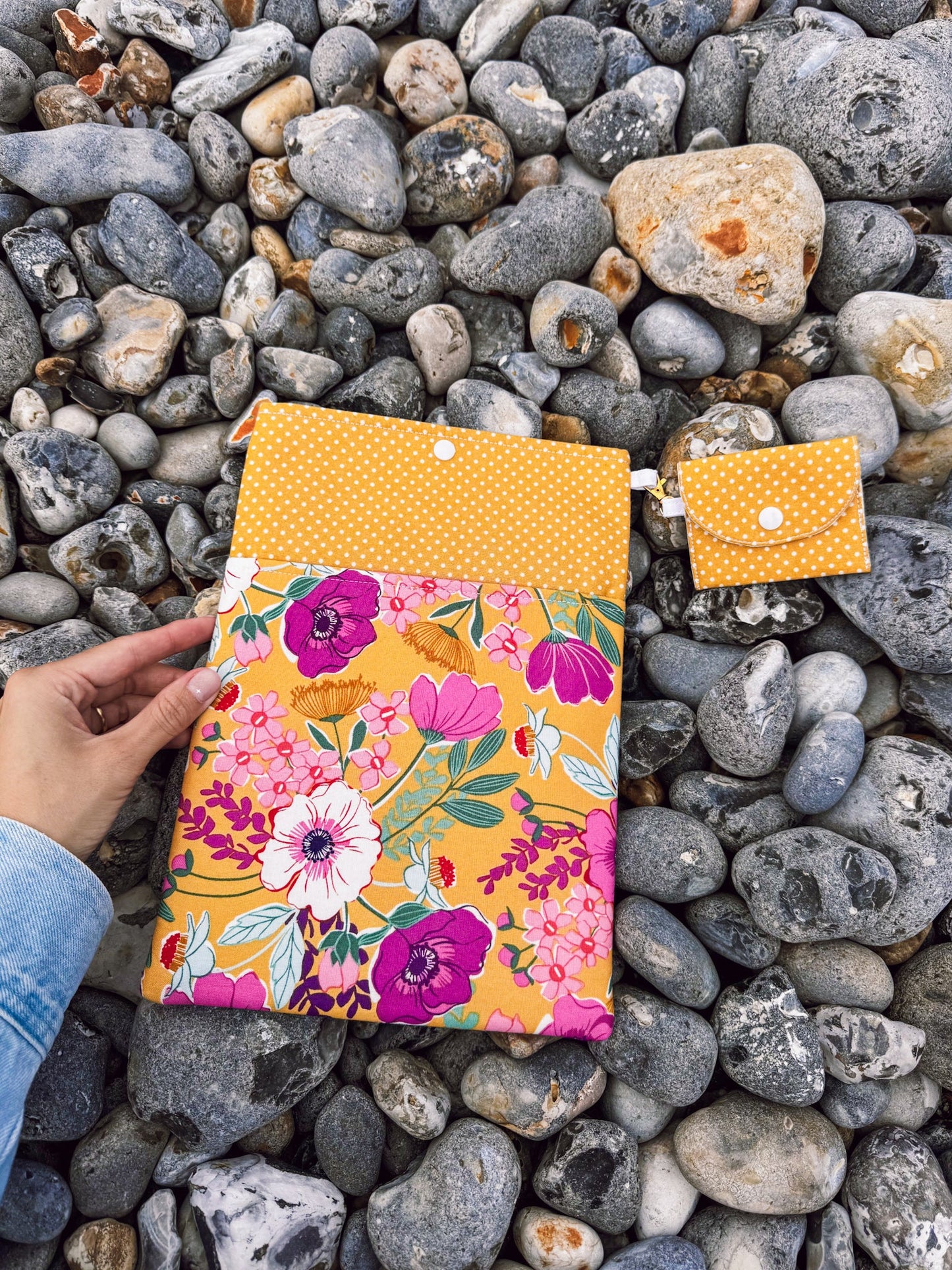 Mustard Flowers Book & Gadget Sleeve - Ana Woods