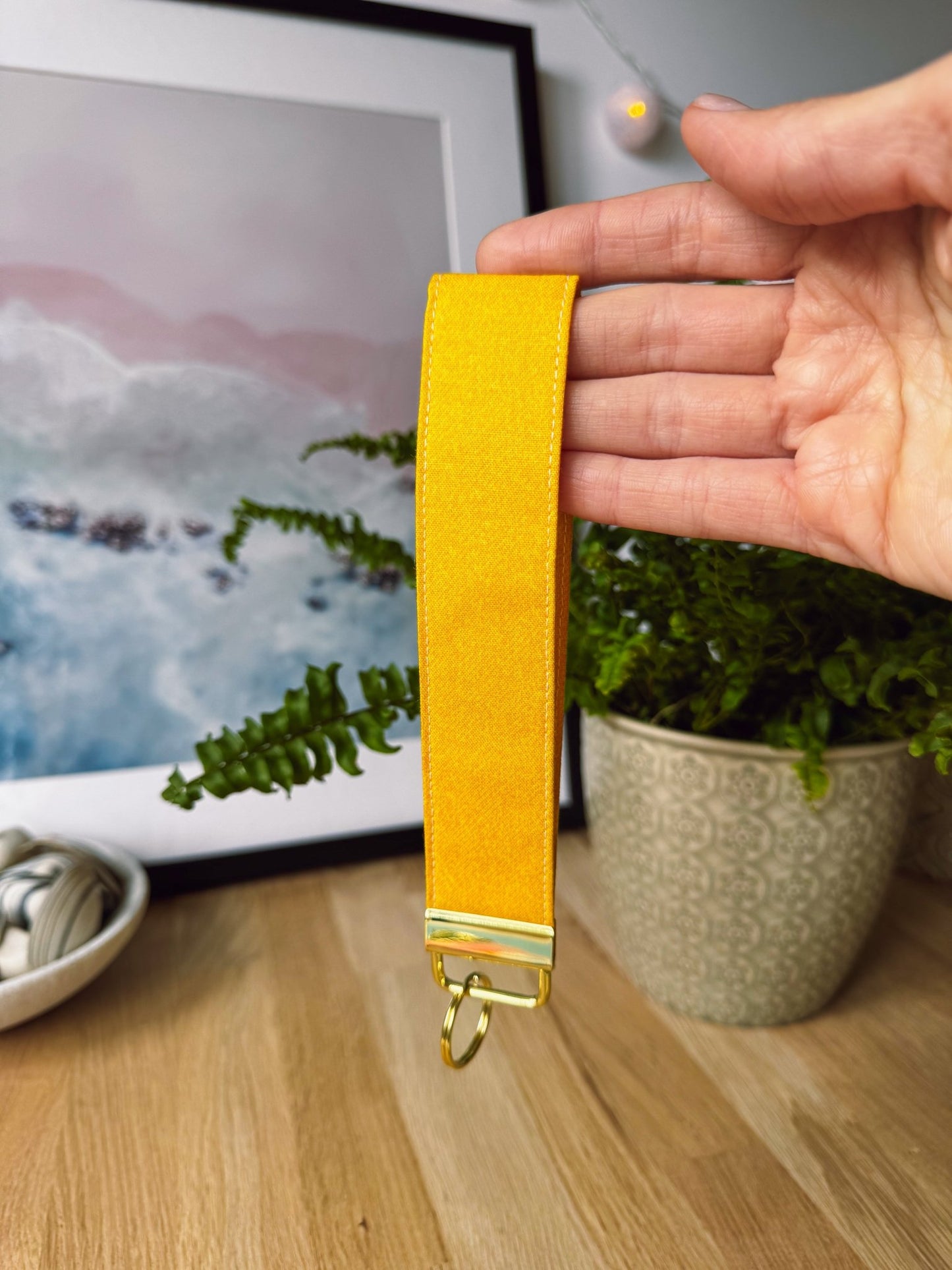 Mustard Keychain Wristlet - Ana Woods