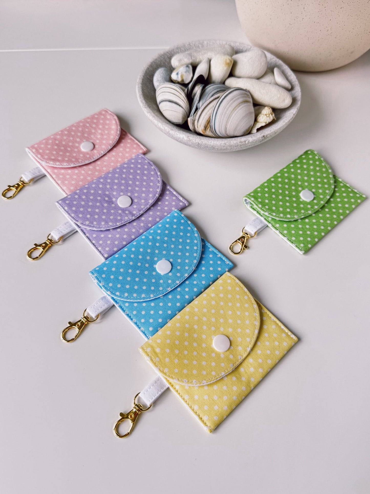 Pale Pink Dots Mini Clip Case - Ana Woods