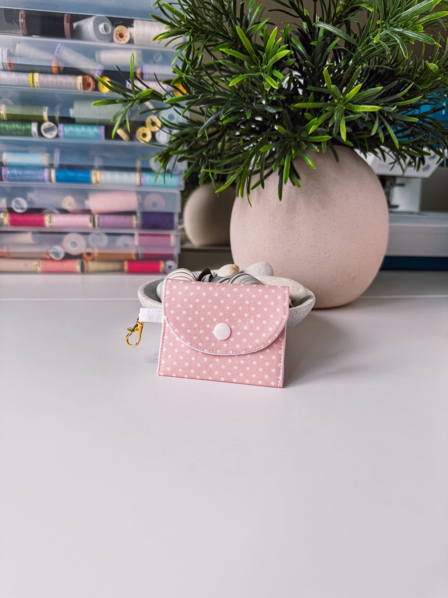 Pale Pink Dots Mini Clip Case - Ana Woods
