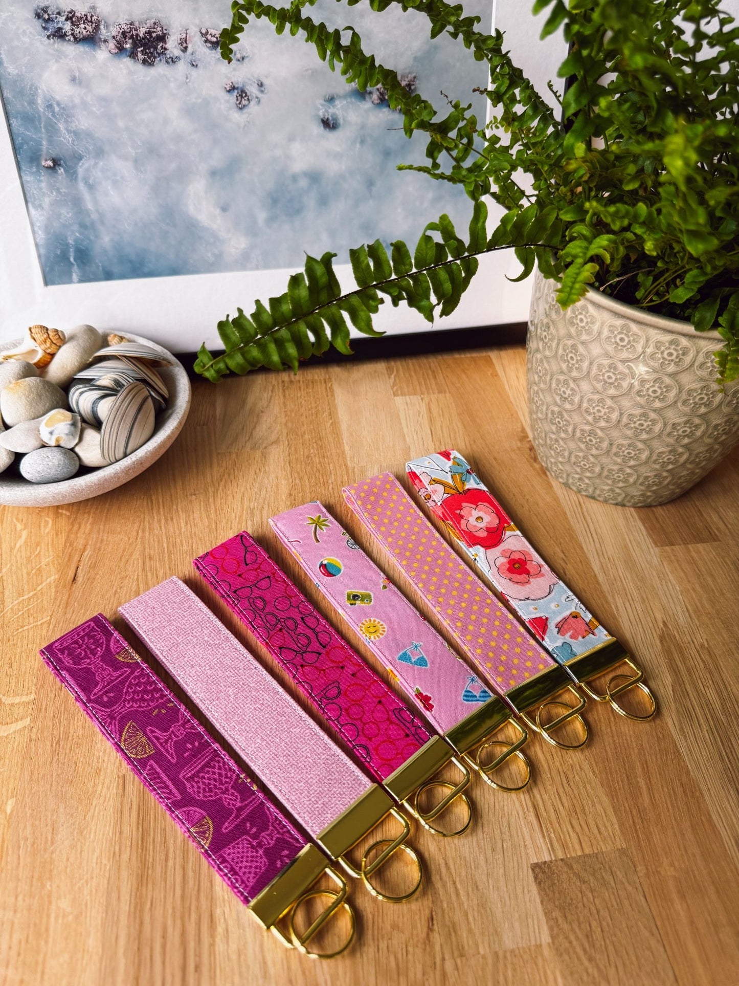 Pink Gin Glasses Keychain Wristlets - Ana Woods