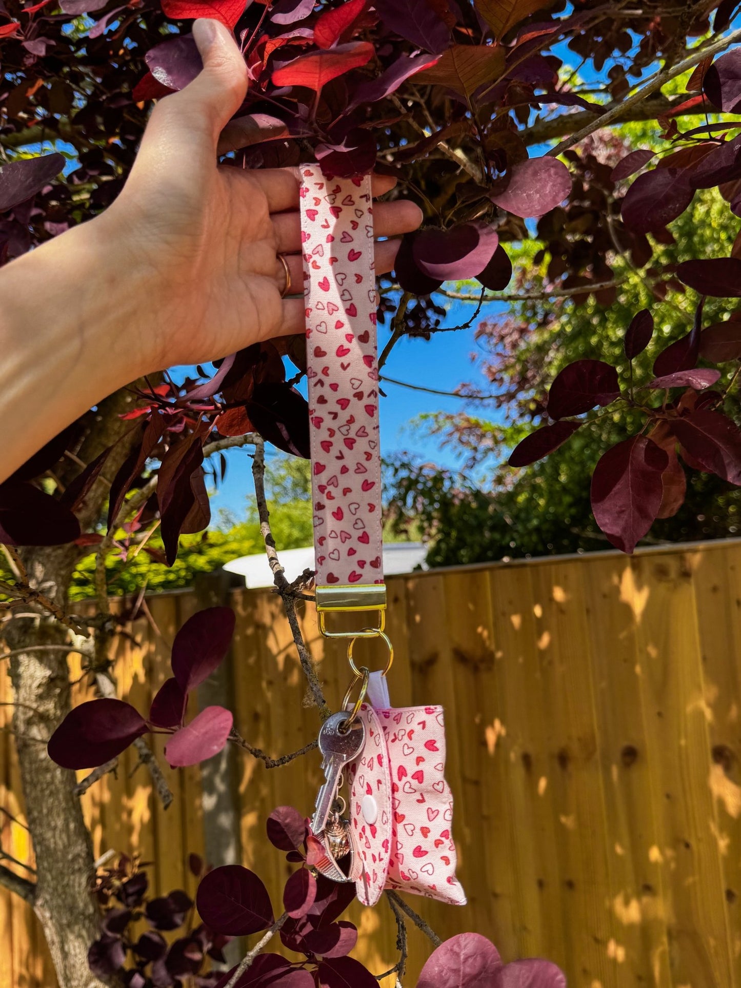 Pink Summer Print Keychain Wristlet - Ana Woods