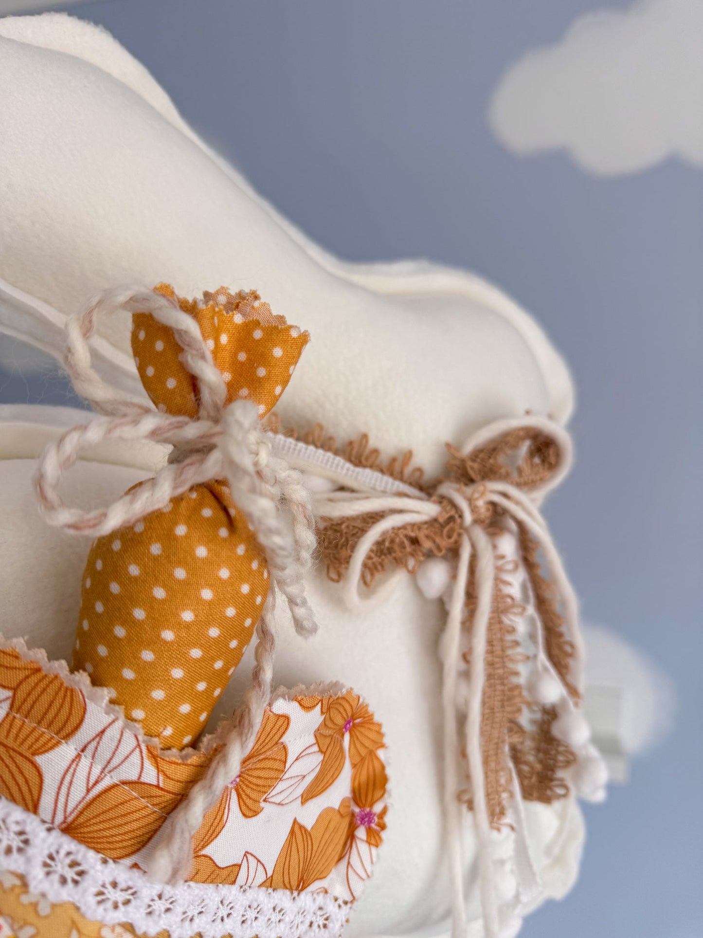 🐰 Poppy – Fleece Bunny Cushion with Carrot - Ana Woods