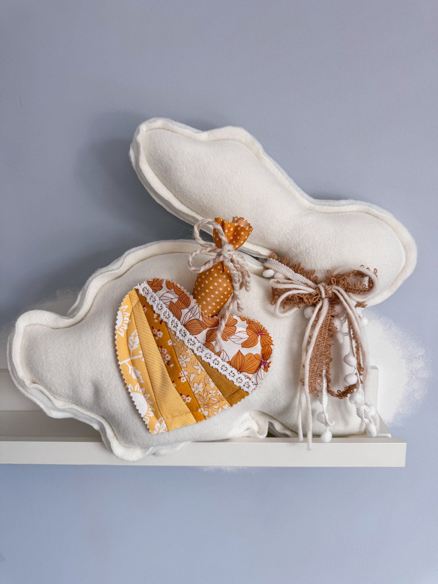 🐰 Poppy – Fleece Bunny Cushion with Carrot - Ana Woods