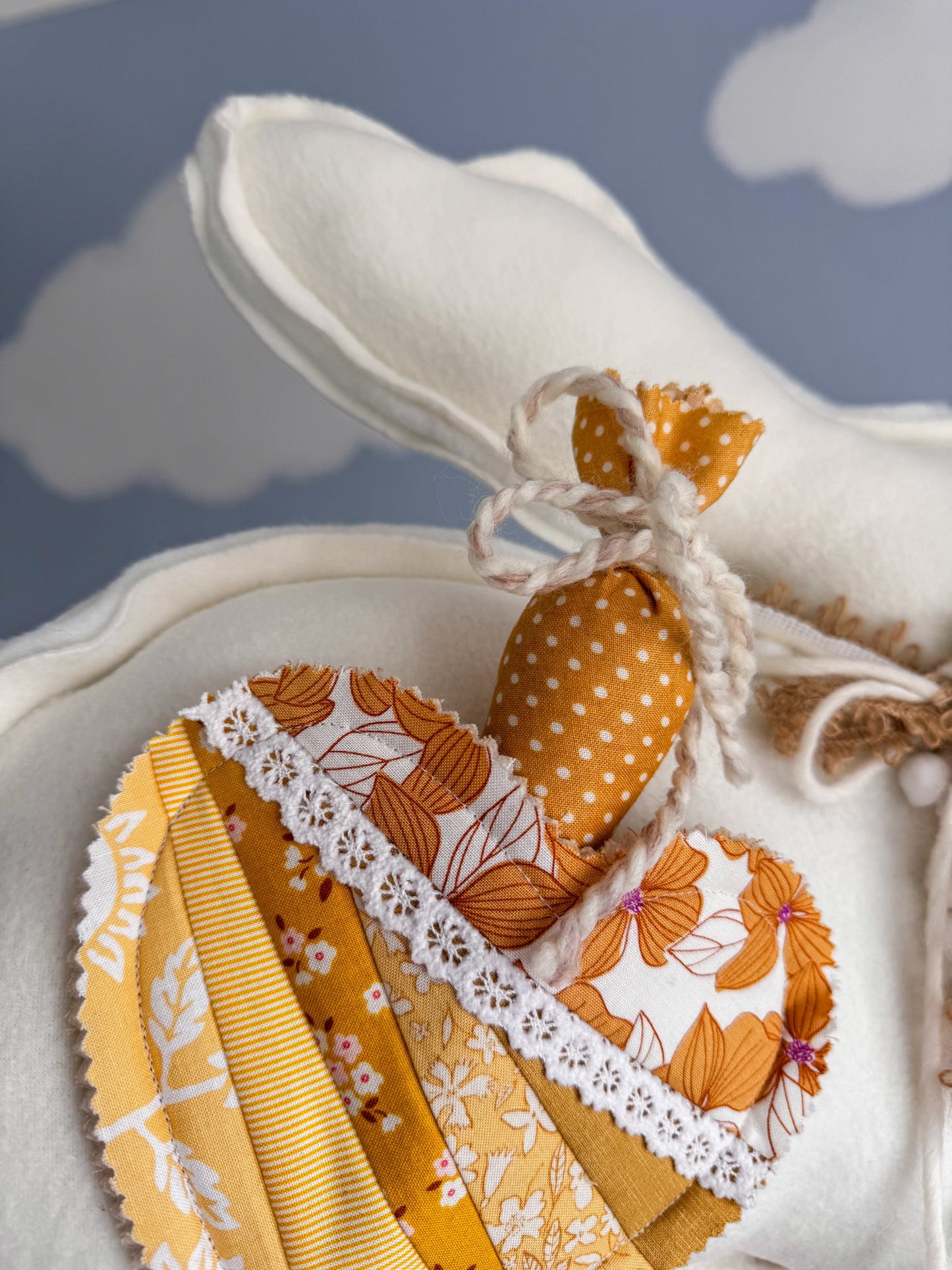 🐰 Poppy – Fleece Bunny Cushion with Carrot - Ana Woods