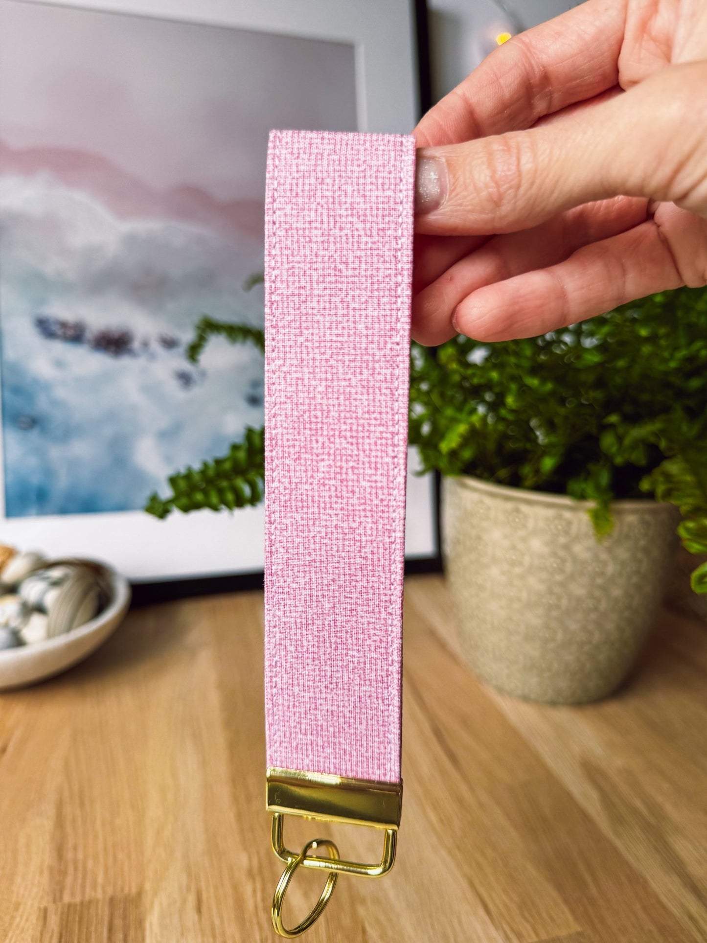 Textured Soft Pink Keychain Wristlet - Ana Woods
