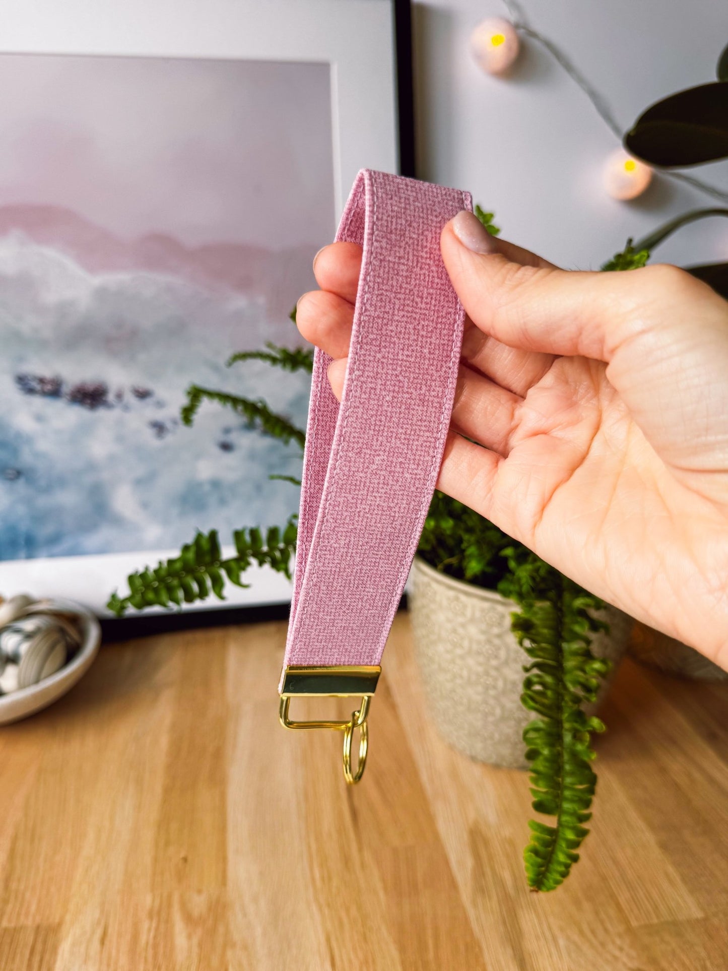 Textured Soft Pink Keychain Wristlet - Ana Woods