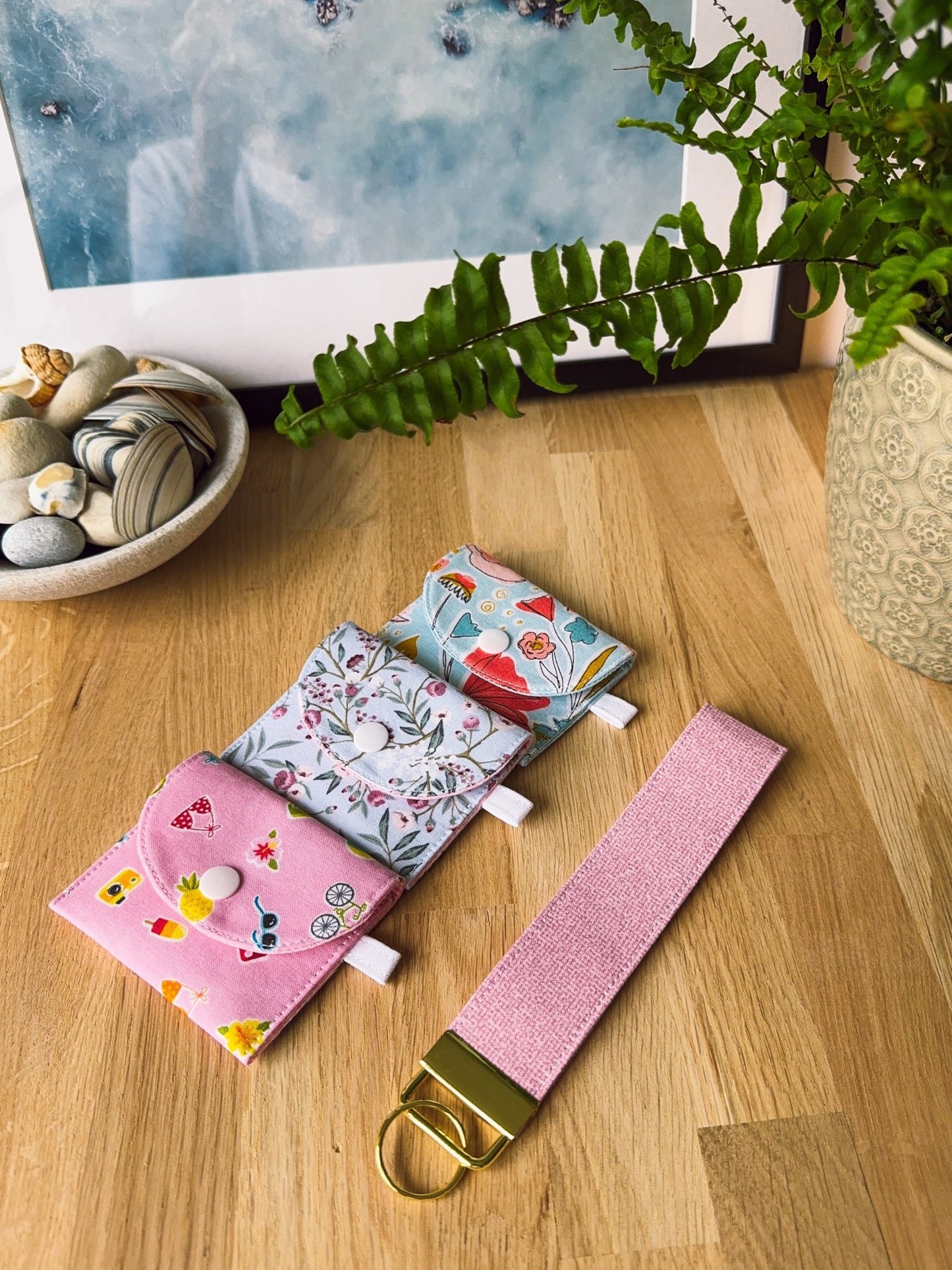 Textured Soft Pink Keychain Wristlet - Ana Woods