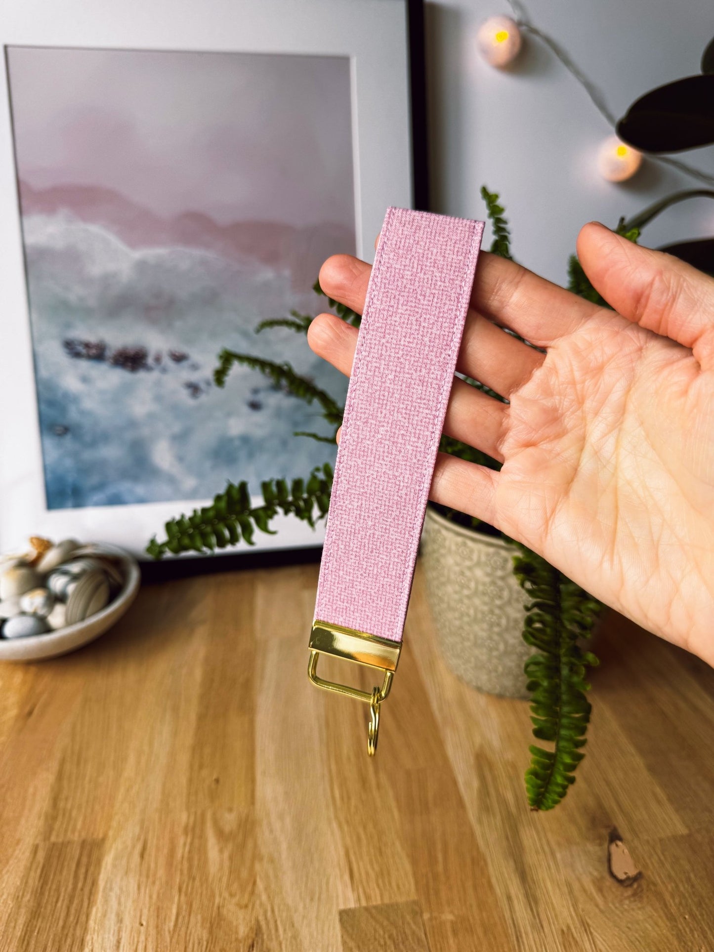 Textured Soft Pink Keychain Wristlet - Ana Woods