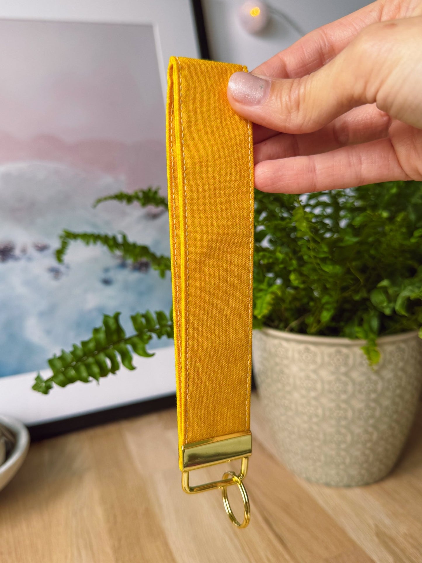 Warm Yellow Keychain Wristlet - Ana Woods