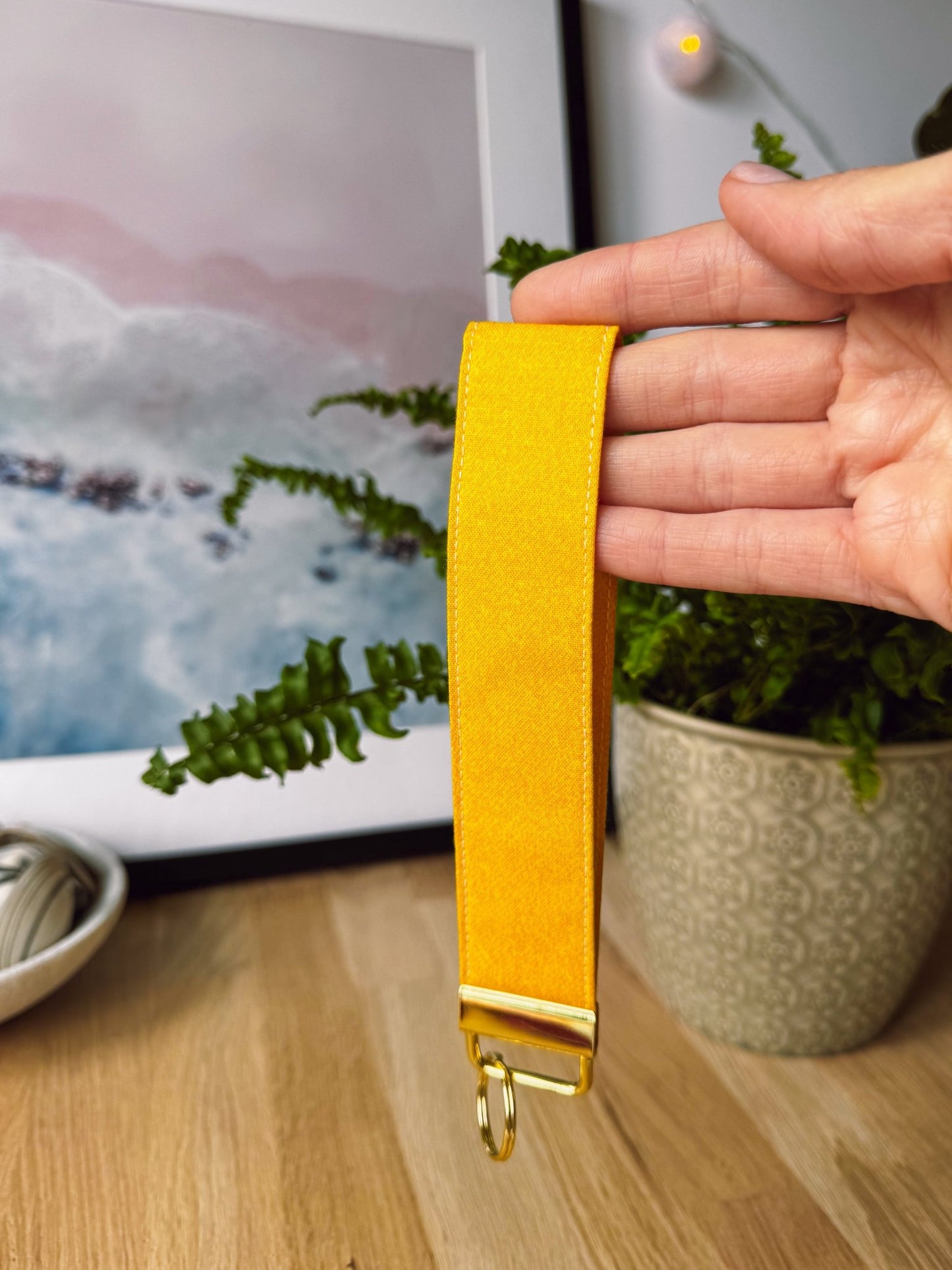 Warm Yellow Keychain Wristlet - Ana Woods