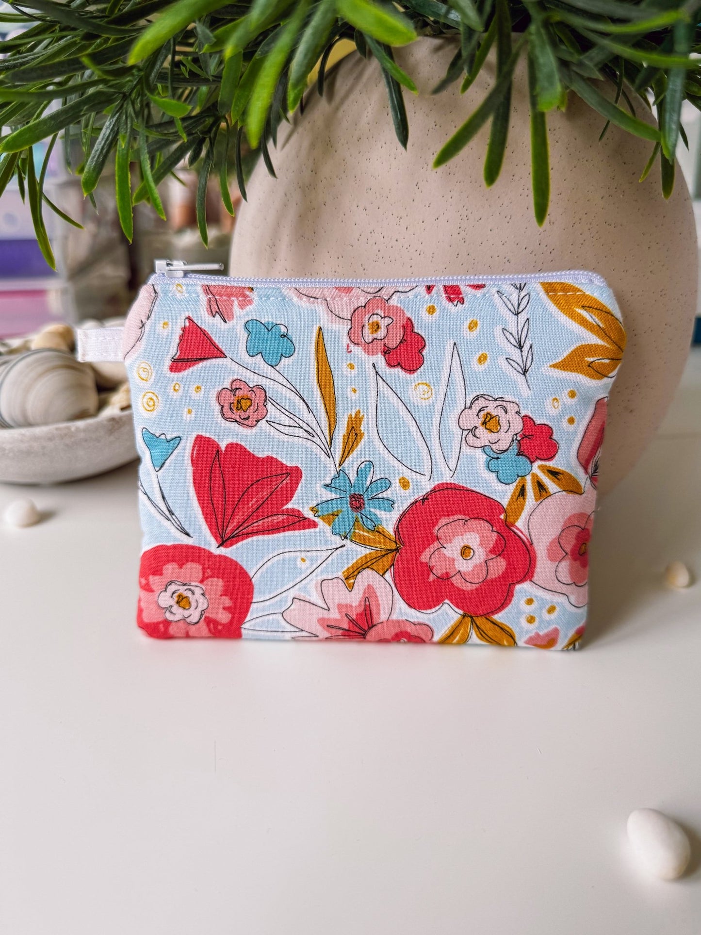 Watercoloured Summer Flowers Keychain Wallet - Ana Woods