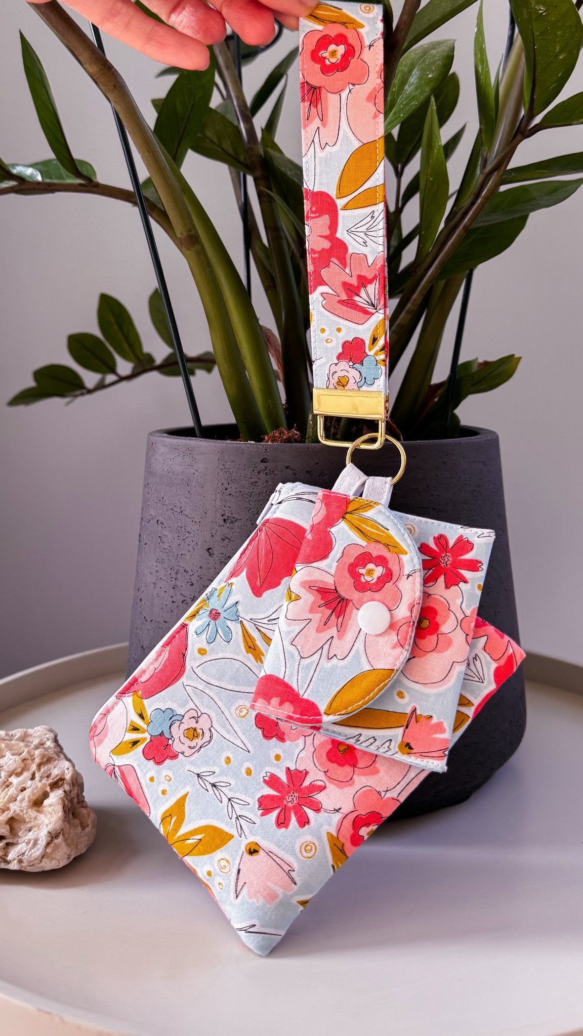 Watercoloured Summer Flowers Keychain Wallet - Ana Woods