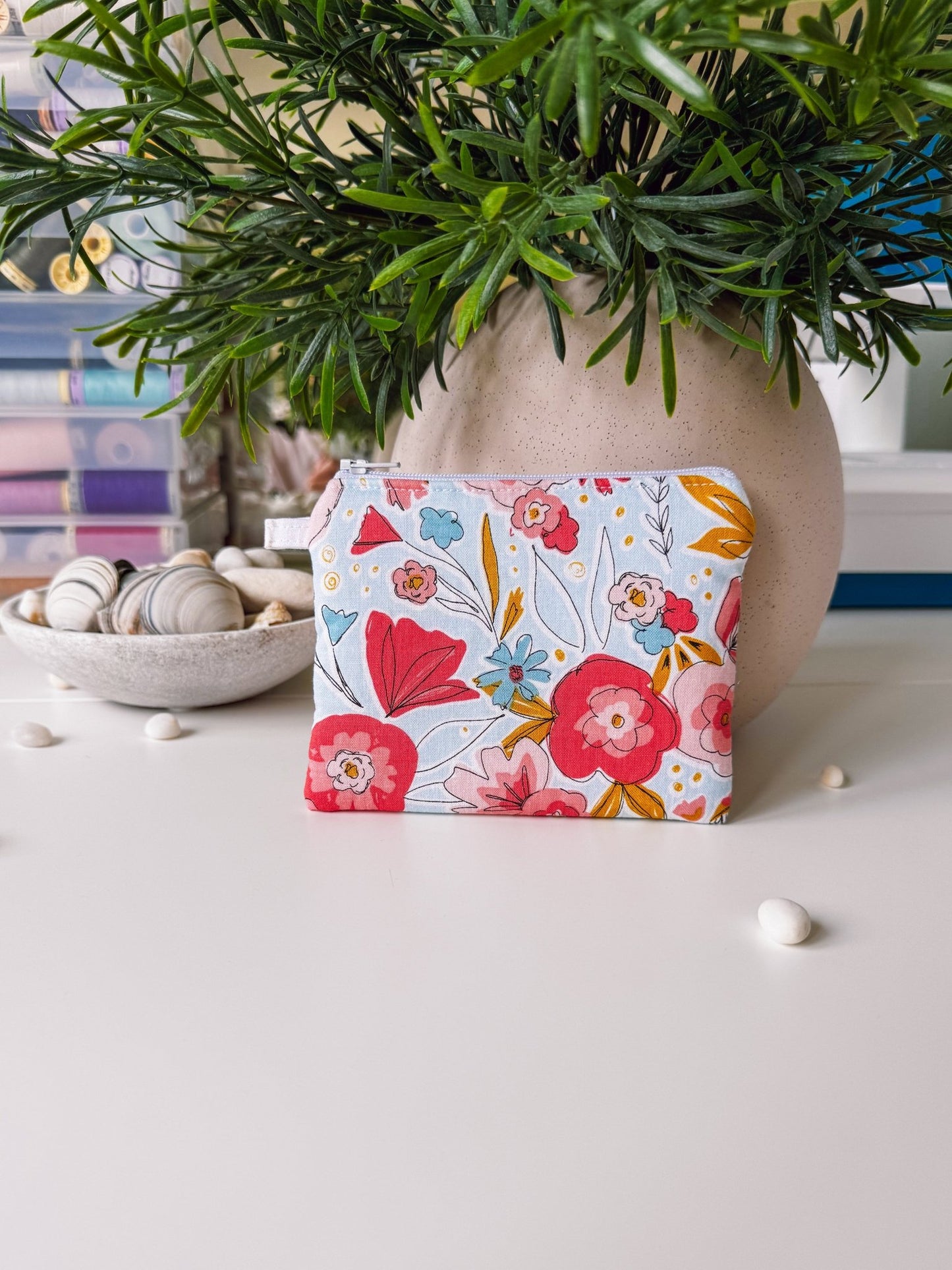 Watercoloured Summer Flowers Keychain Wallet - Ana Woods