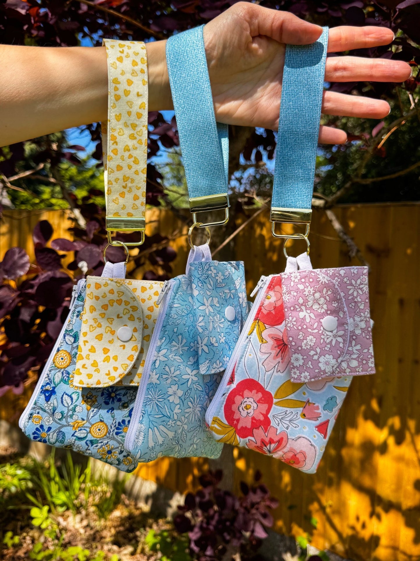 Watercoloured Summer Flowers Keychain Wallet - Ana Woods