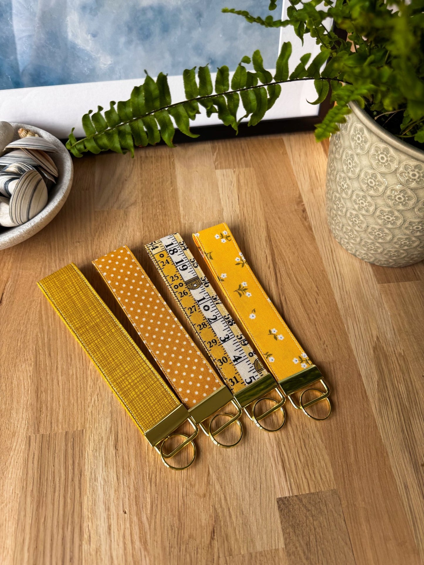Yellow Field (Liberty) Keychain Wristlet - Ana Woods