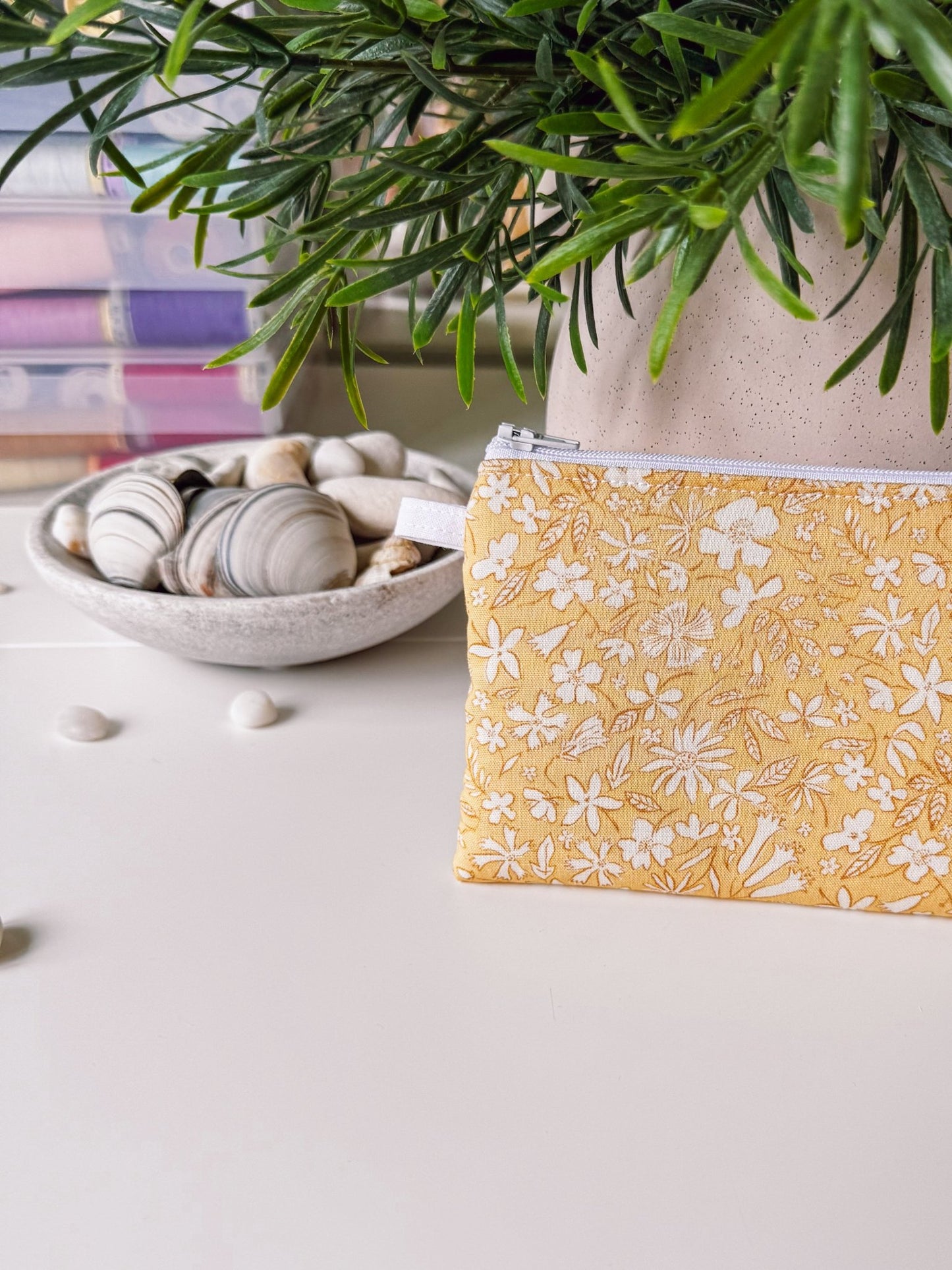 Yellow Flower Field (Liberty) Keychain Wallet - Ana Woods