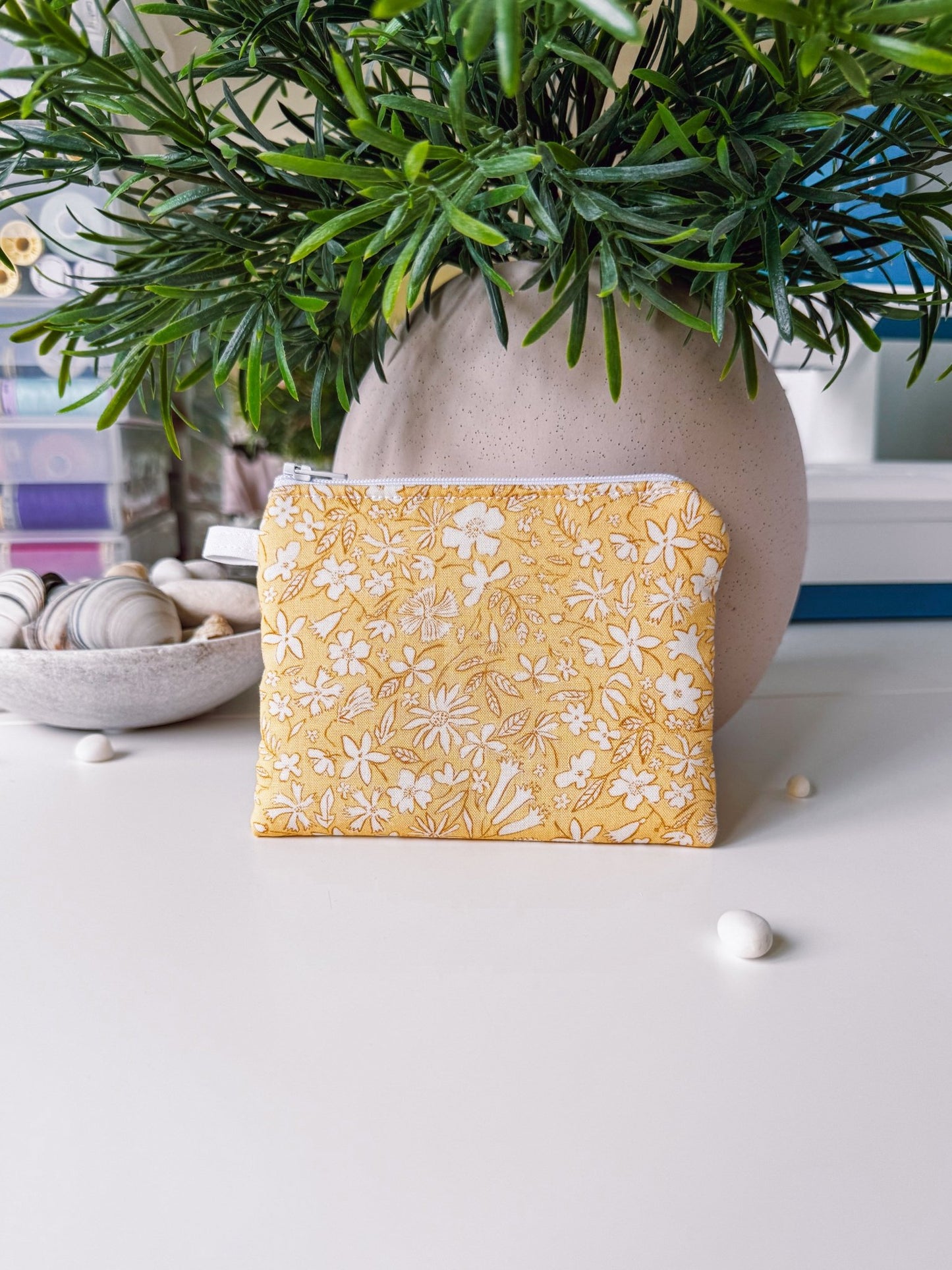 Yellow Flower Field (Liberty) Keychain Wallet - Ana Woods