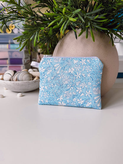 Blue Flower Field (Liberty) Keychain Wallet - Ana Woods