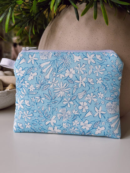 Blue Flower Field (Liberty) Keychain Wallet - Ana Woods