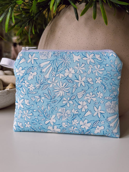 Blue Flower Field (Liberty) Keychain Wallet - Ana Woods