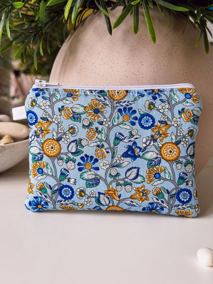 Blue Flowered Branch (Liberty) Keychain Wallet - Ana Woods