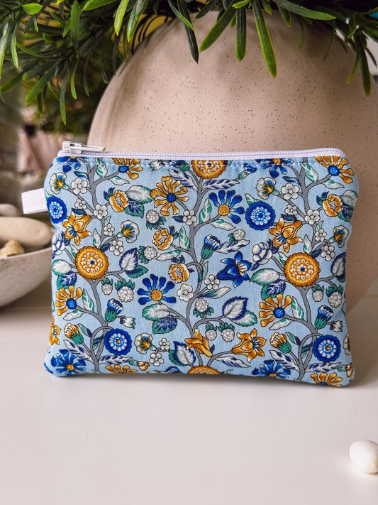 Blue Flowered Branch (Liberty) Keychain Wallet - Ana Woods