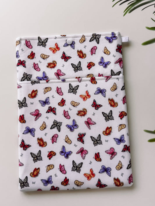 Butterflies on White Book & Gadget Sleeve - Ana Woods