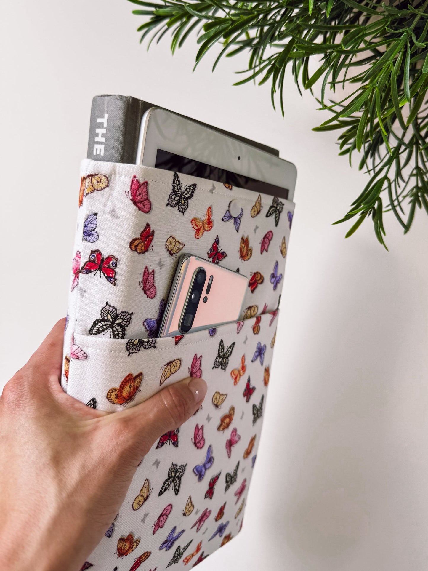 Butterflies on White Book & Gadget Sleeve - Ana Woods