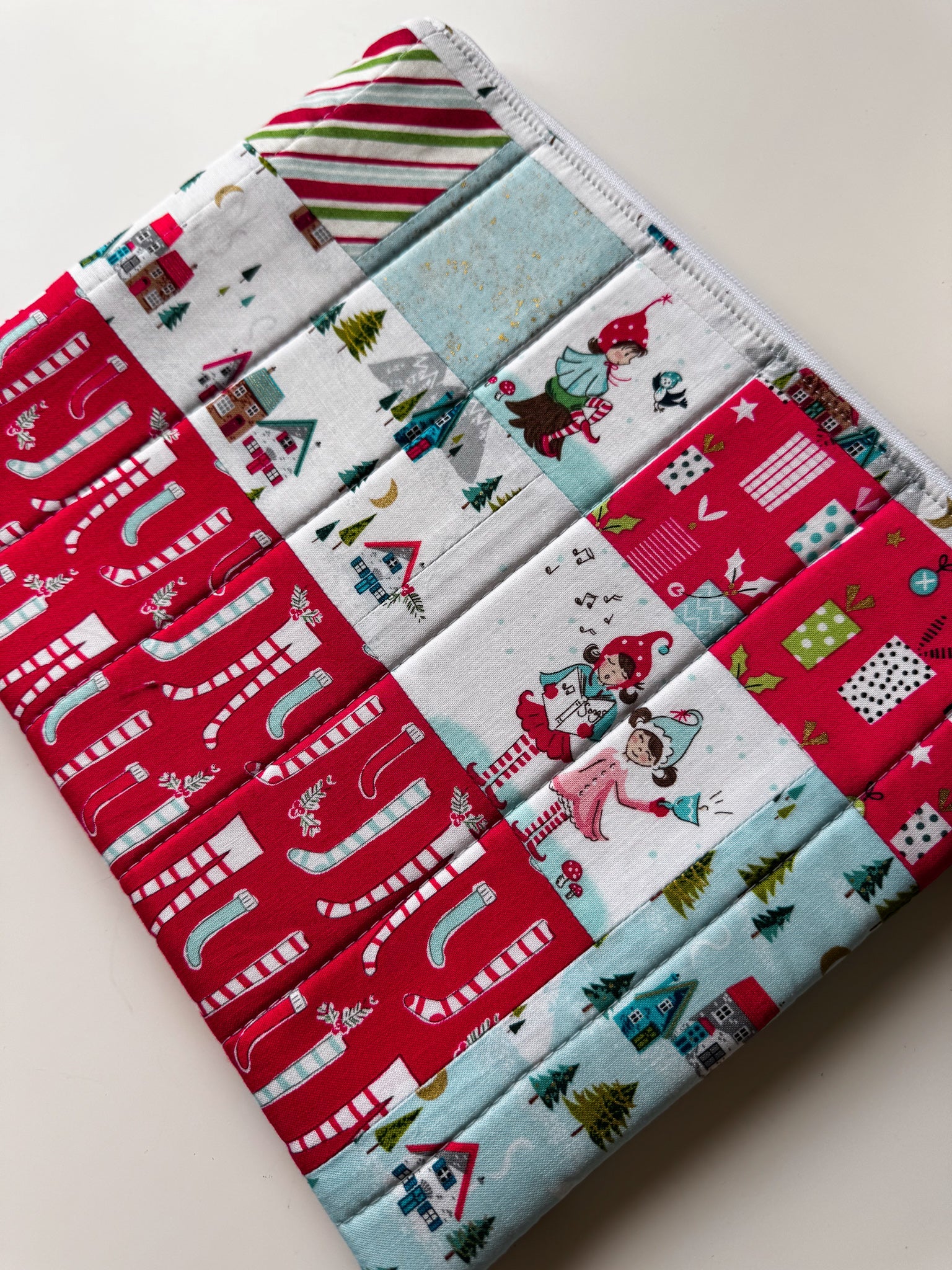 Christmas Village Quilted Zip Bags - Ana Woods