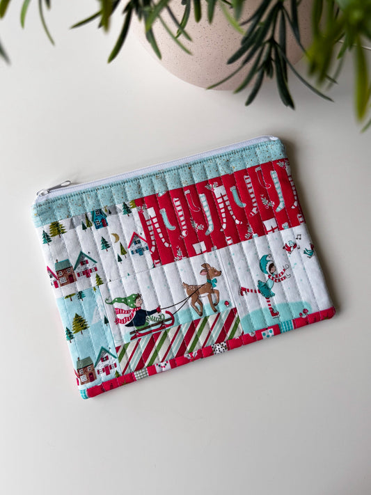 Christmas Village Quilted Zip Bags - Ana Woods