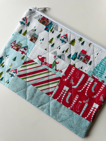 Christmas Village Quilted Zip Bags - Ana Woods