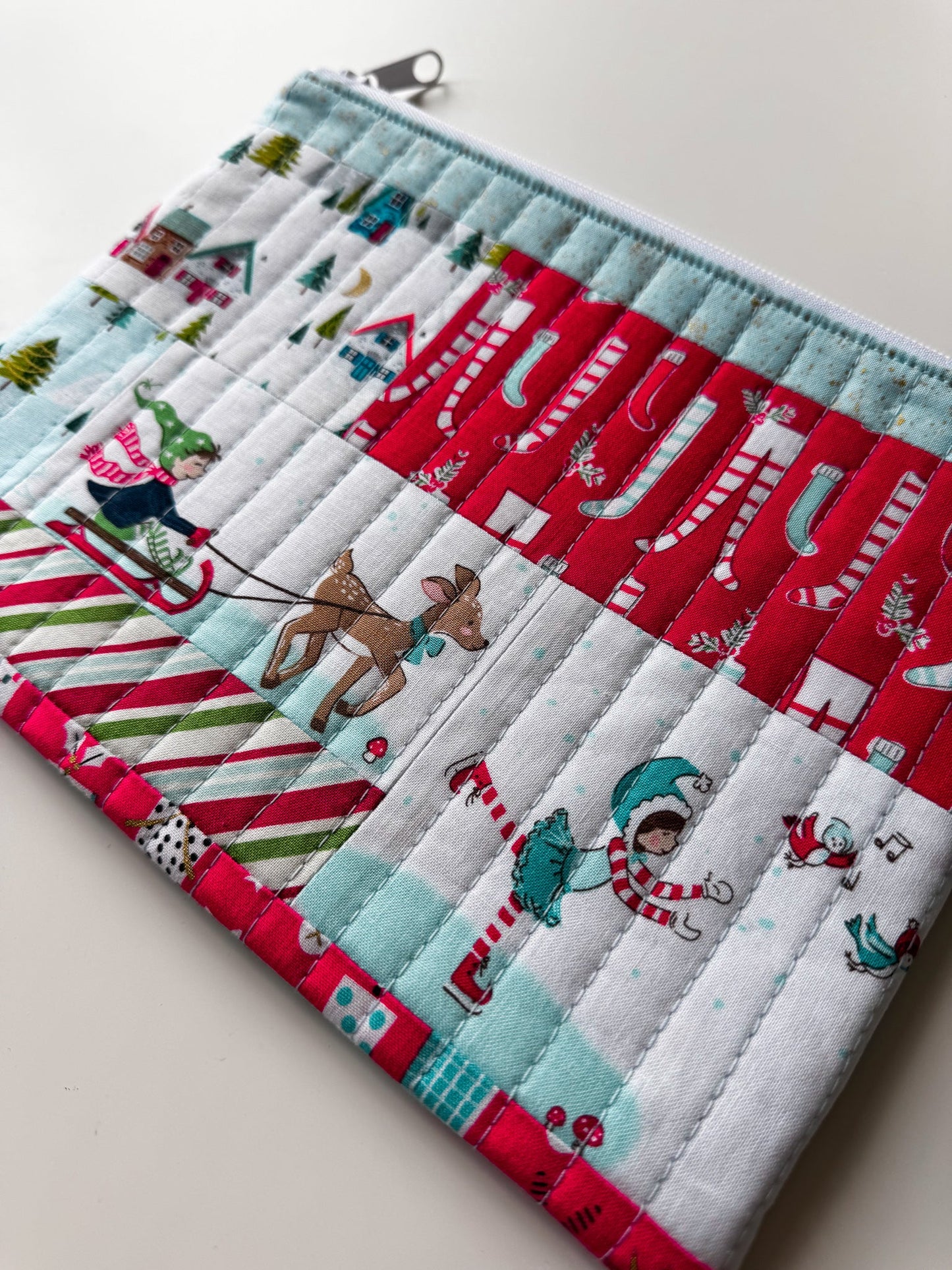 Christmas Village Quilted Zip Bags - Ana Woods