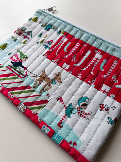 Christmas Village Quilted Zip Bags - Ana Woods